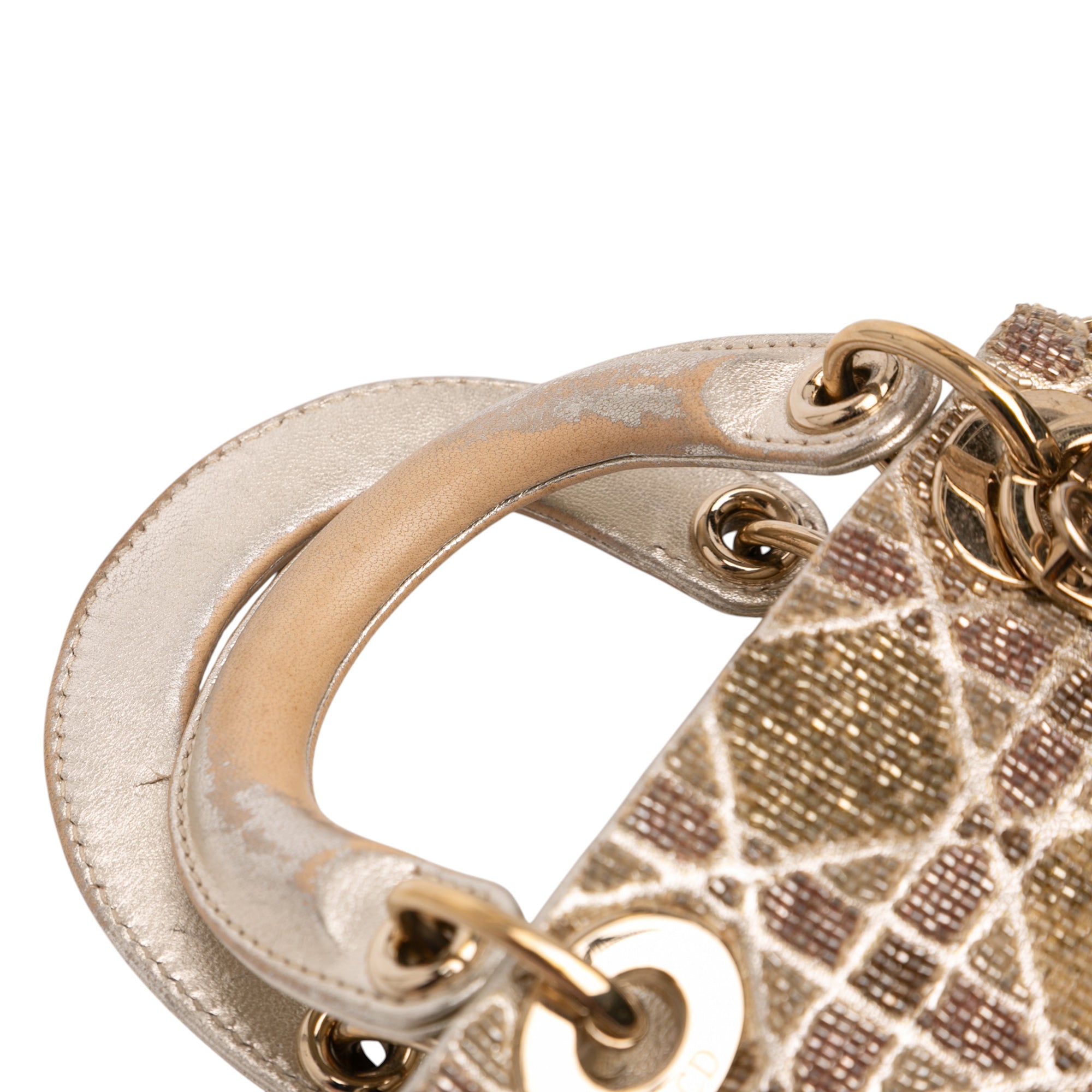Dior Micro Metallic Calfskin Cannage Beaded Lady Dior - image 8