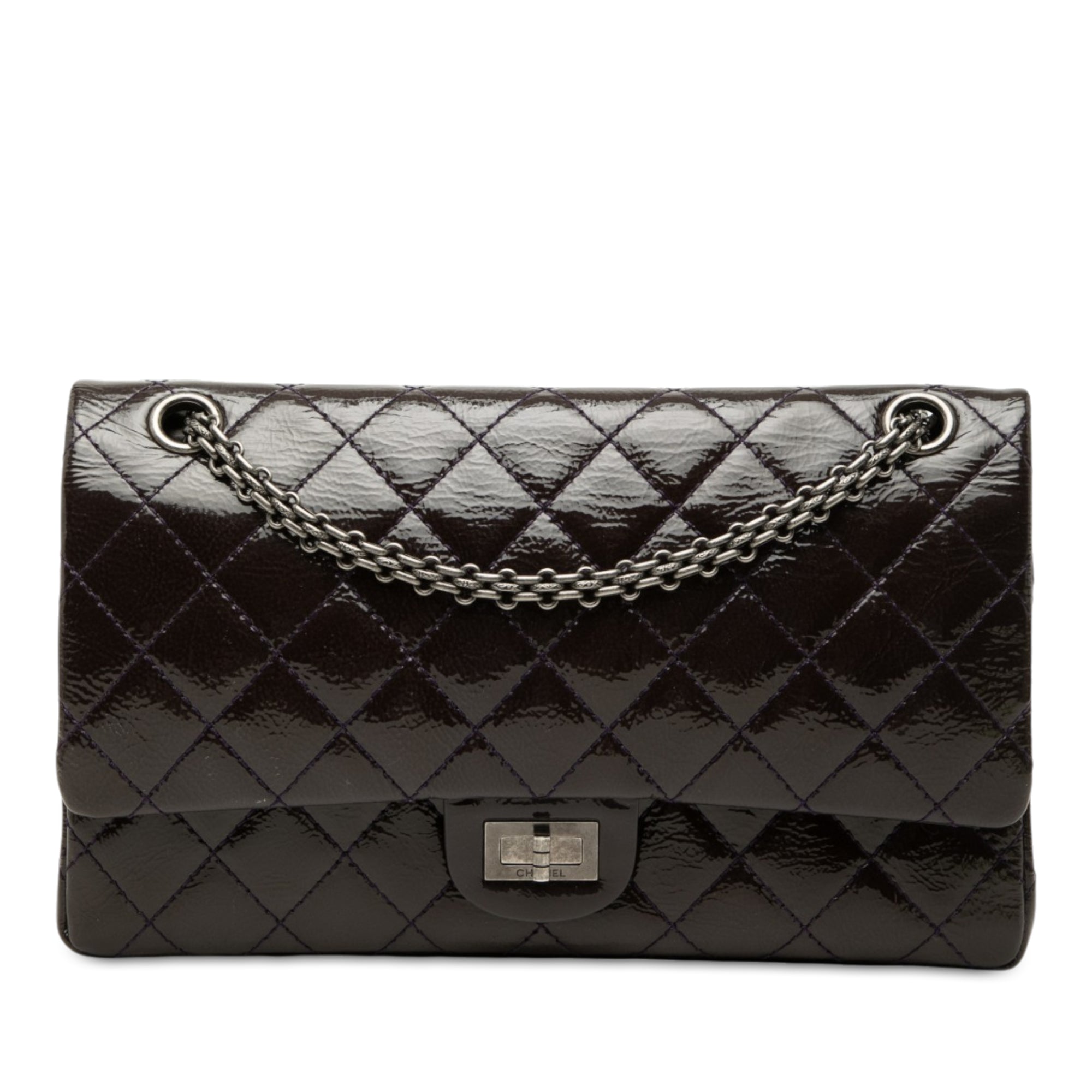 Chanel Quilted Crinkled Patent Reissue 2.55 Double Flap 226 - image 1