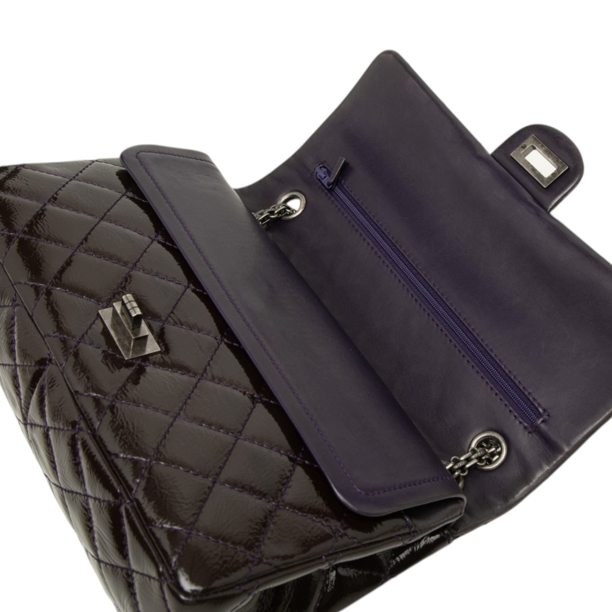 Chanel Quilted Crinkled Patent Reissue 2.55 Double Flap 226 - image 6
