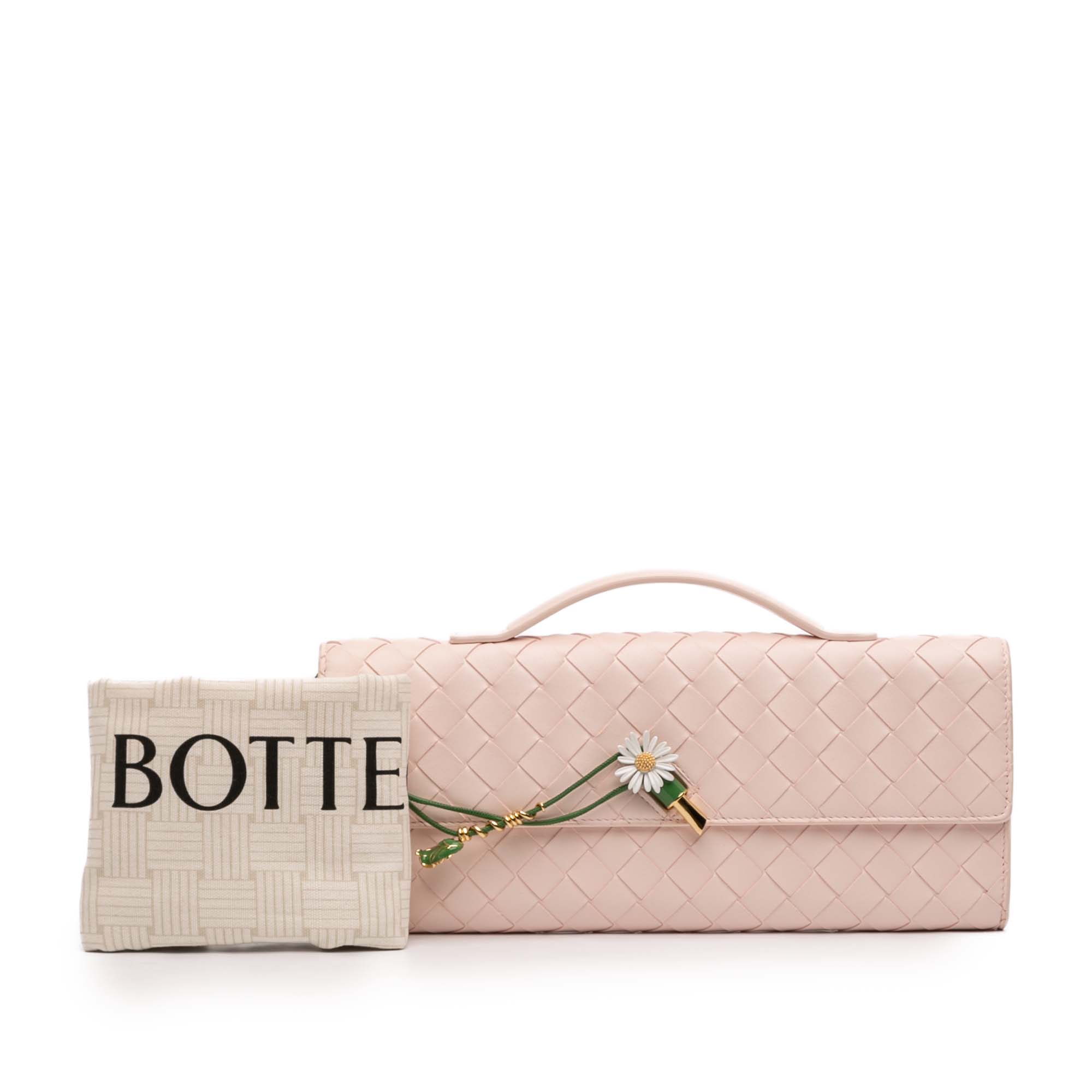 Bottega Veneta Lambskin Intrecciato Andiamo Floral Embellished Clutch - image 12