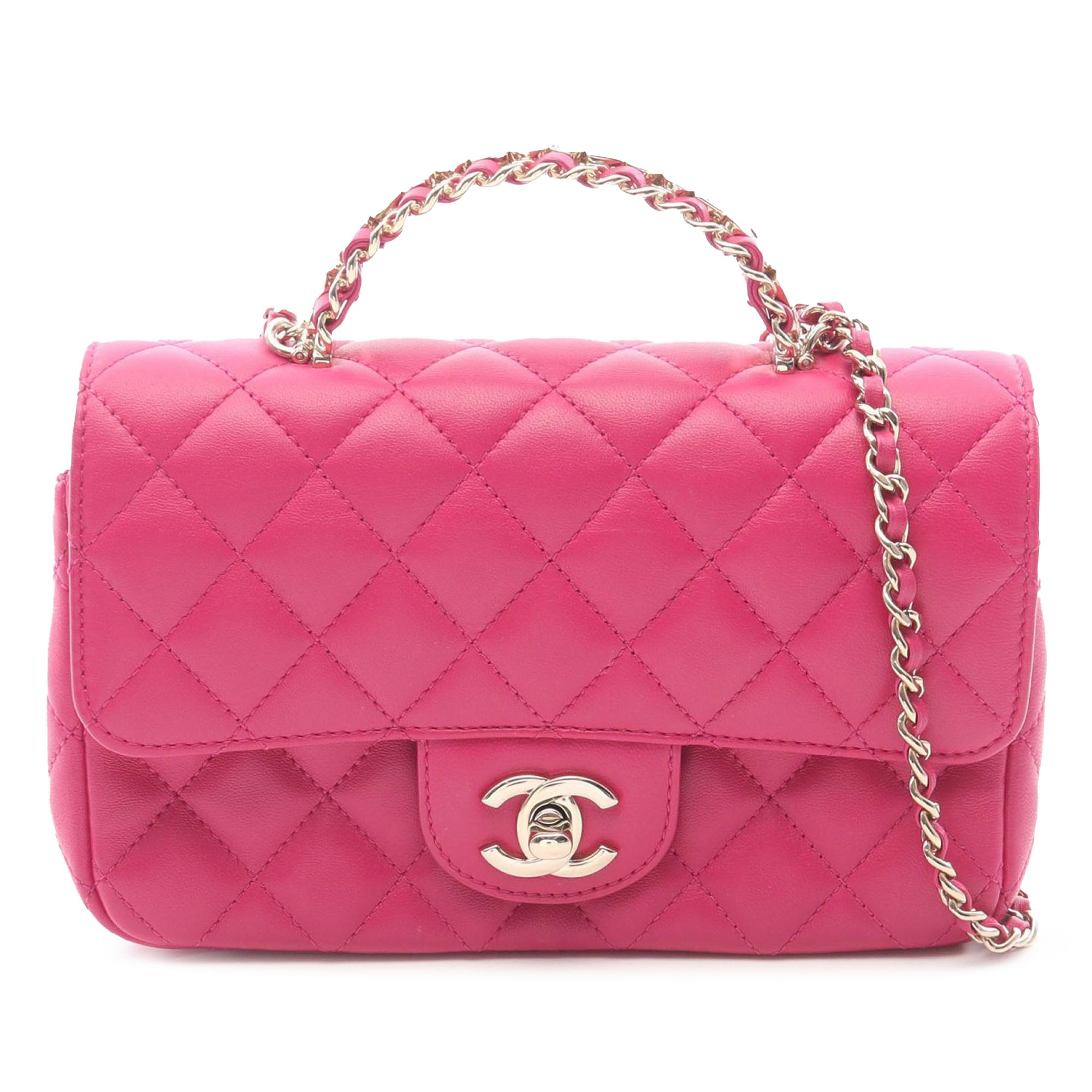 Chanel Mini Quilted Lambskin Rectangle Flap - image 1
