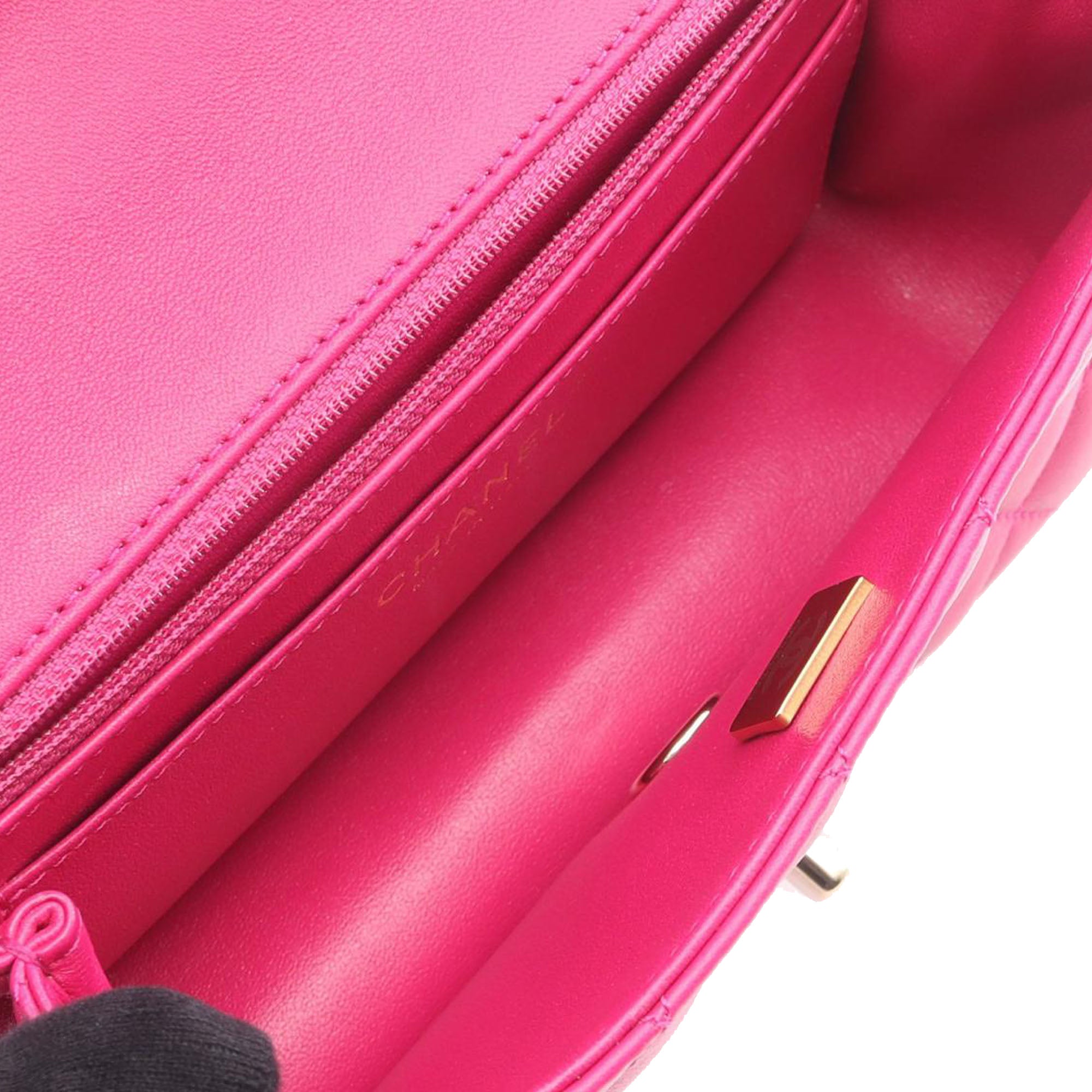 Chanel Mini Quilted Lambskin Rectangle Flap - image 3