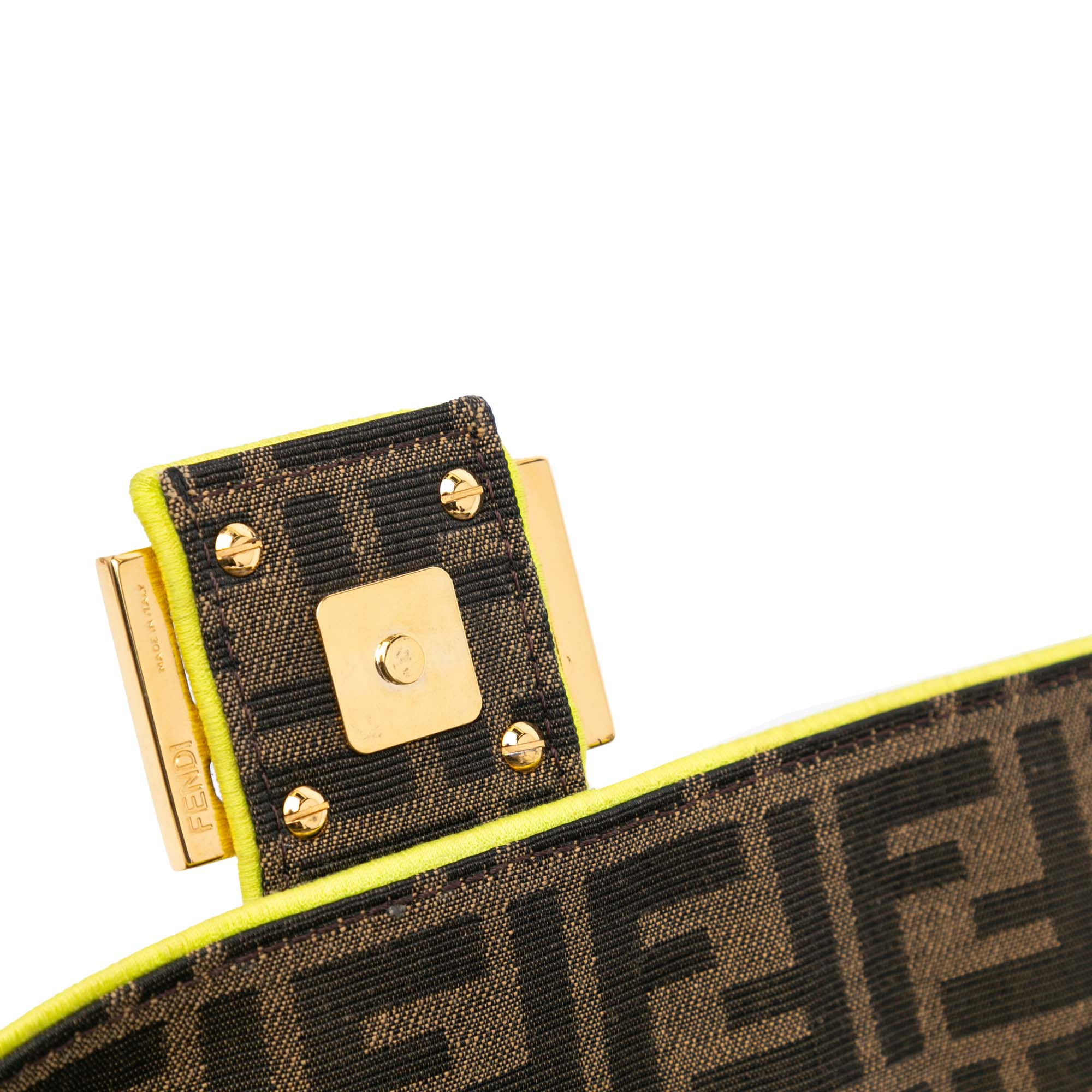 Fendi Zucca Canvas Fluo Trim Baguette Satchel - image 10
