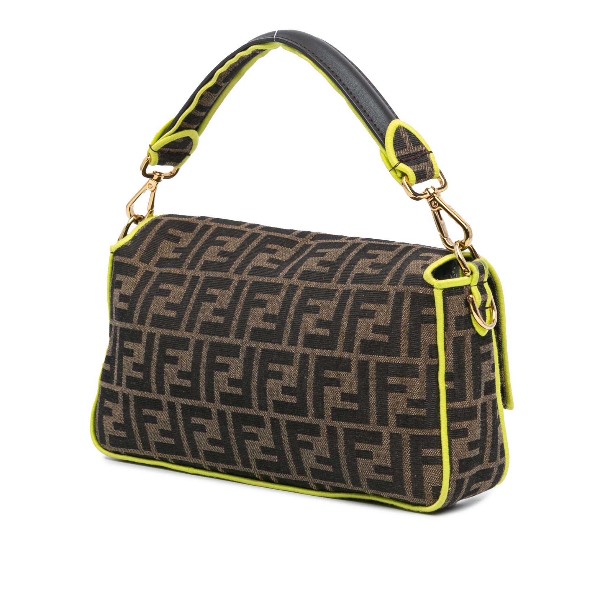 Fendi Zucca Canvas Fluo Trim Baguette Satchel - image 2