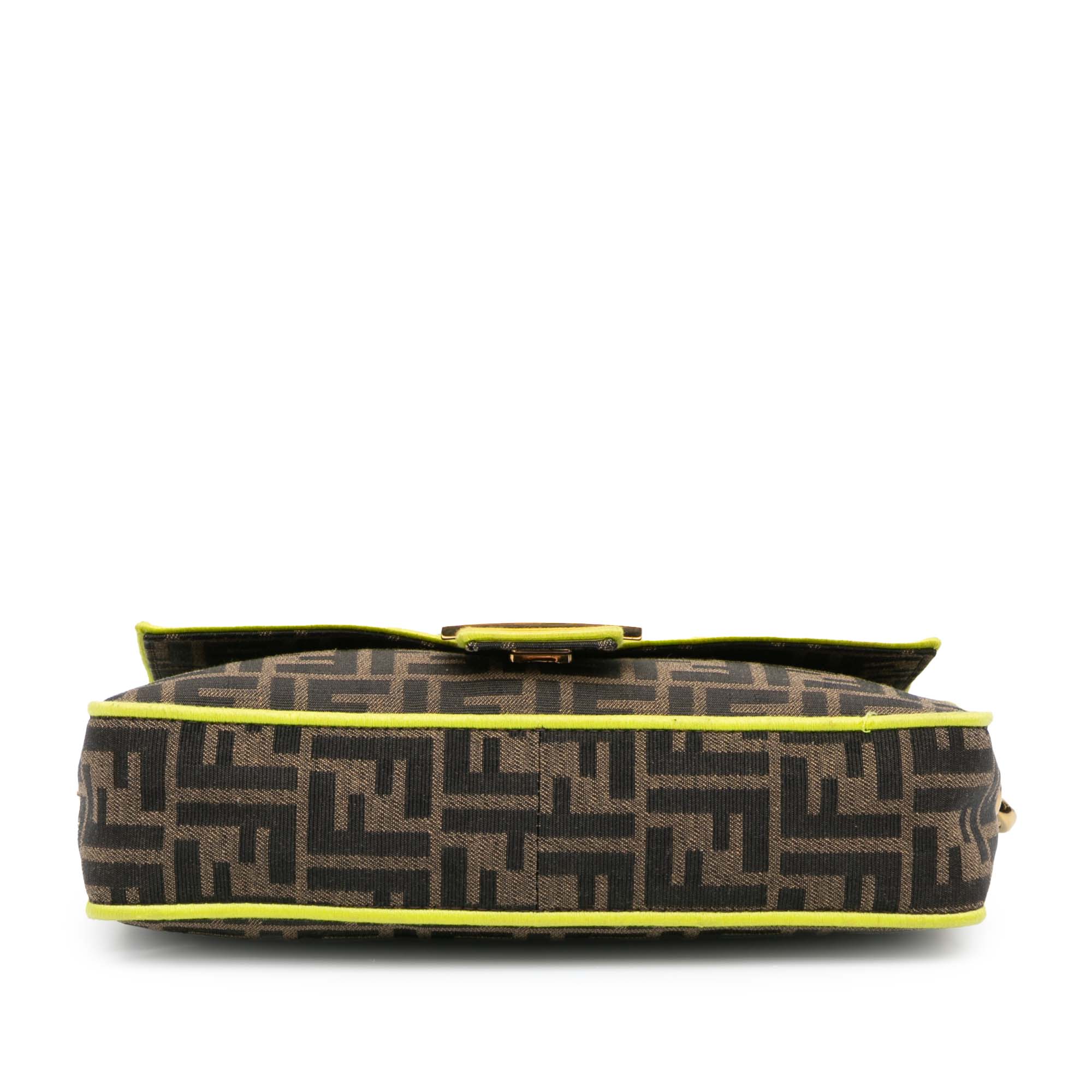 Fendi Zucca Canvas Fluo Trim Baguette Satchel - image 3