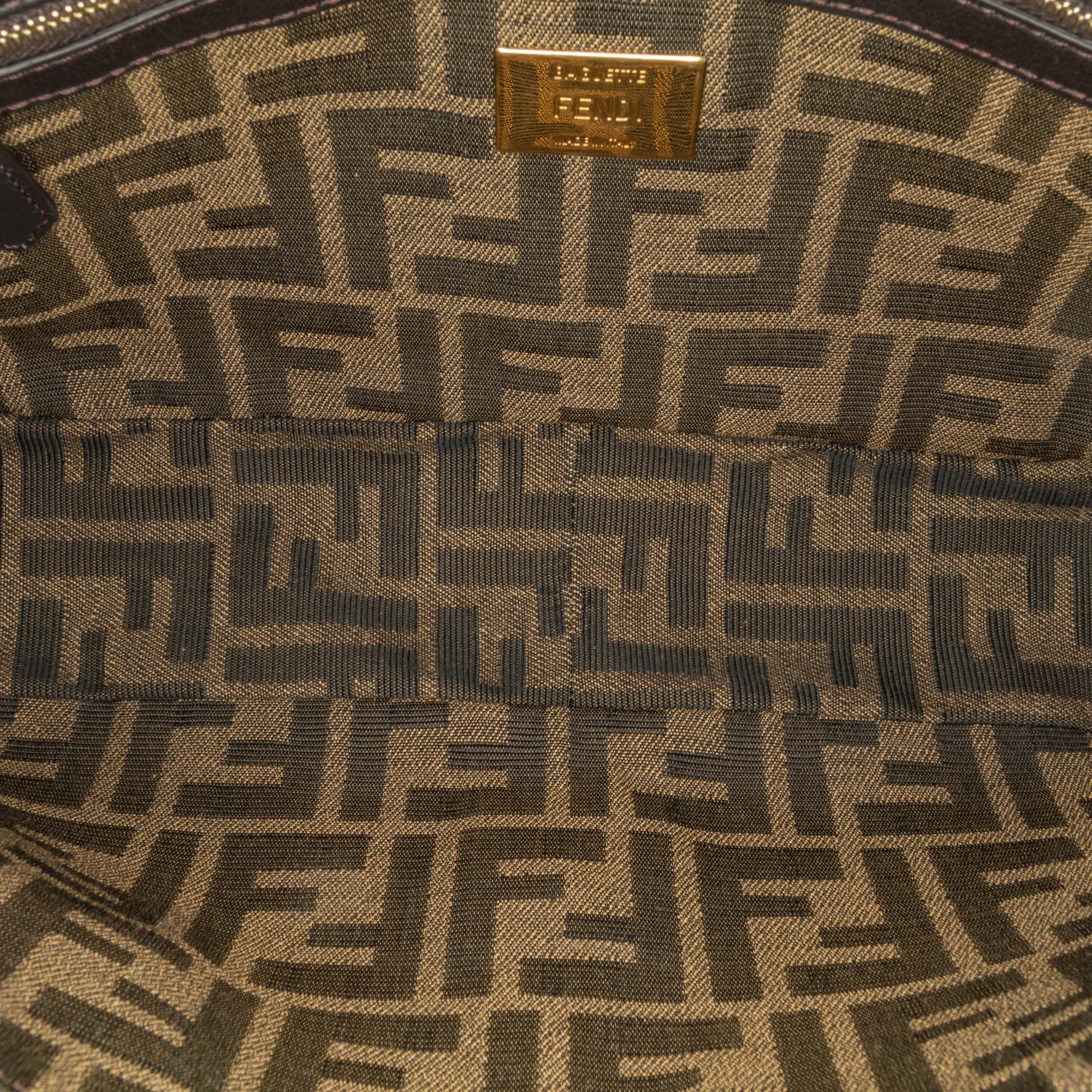 Fendi Zucca Canvas Fluo Trim Baguette Satchel - image 4