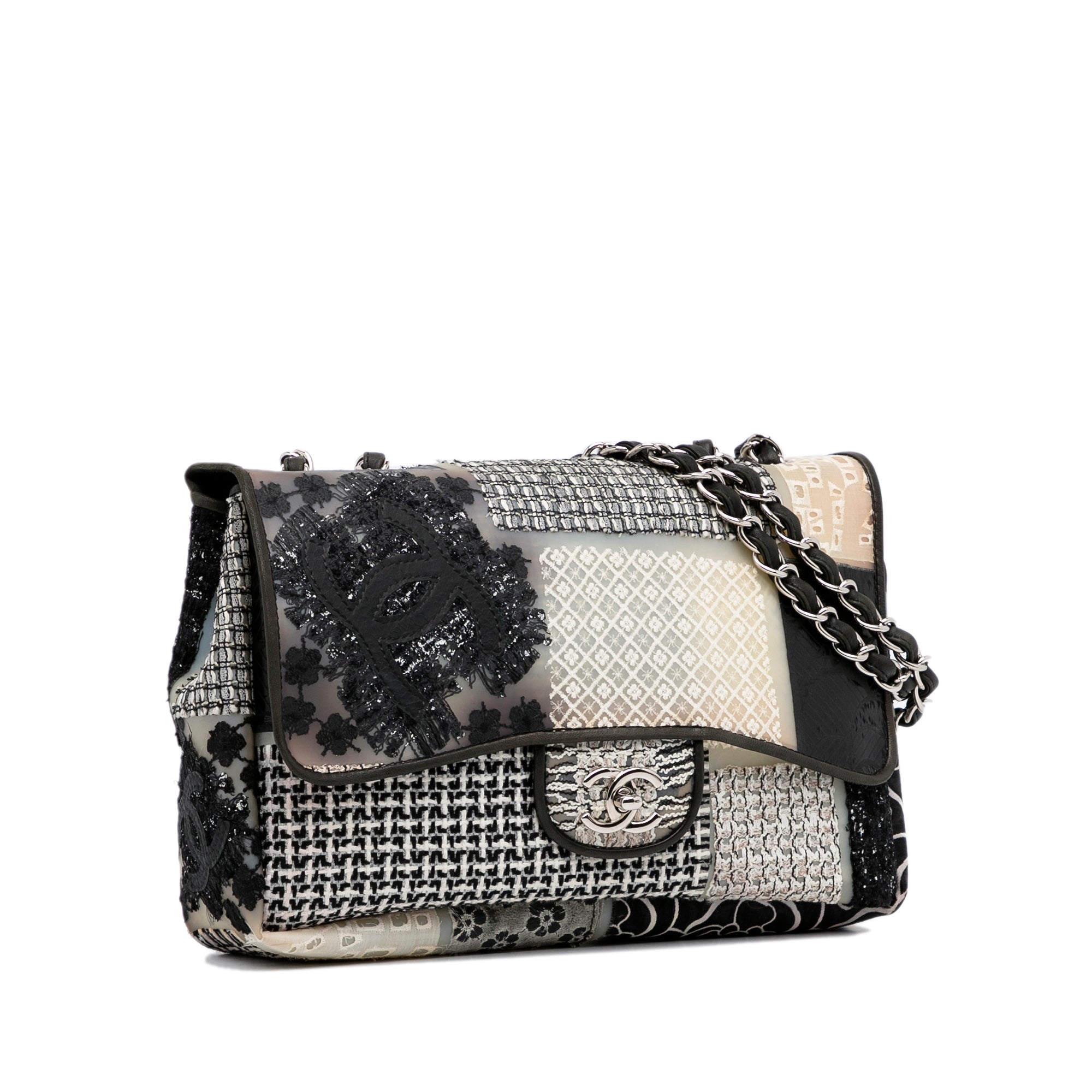 Chanel Jumbo PVC and Tweed Patchwork Single Flap - image 2