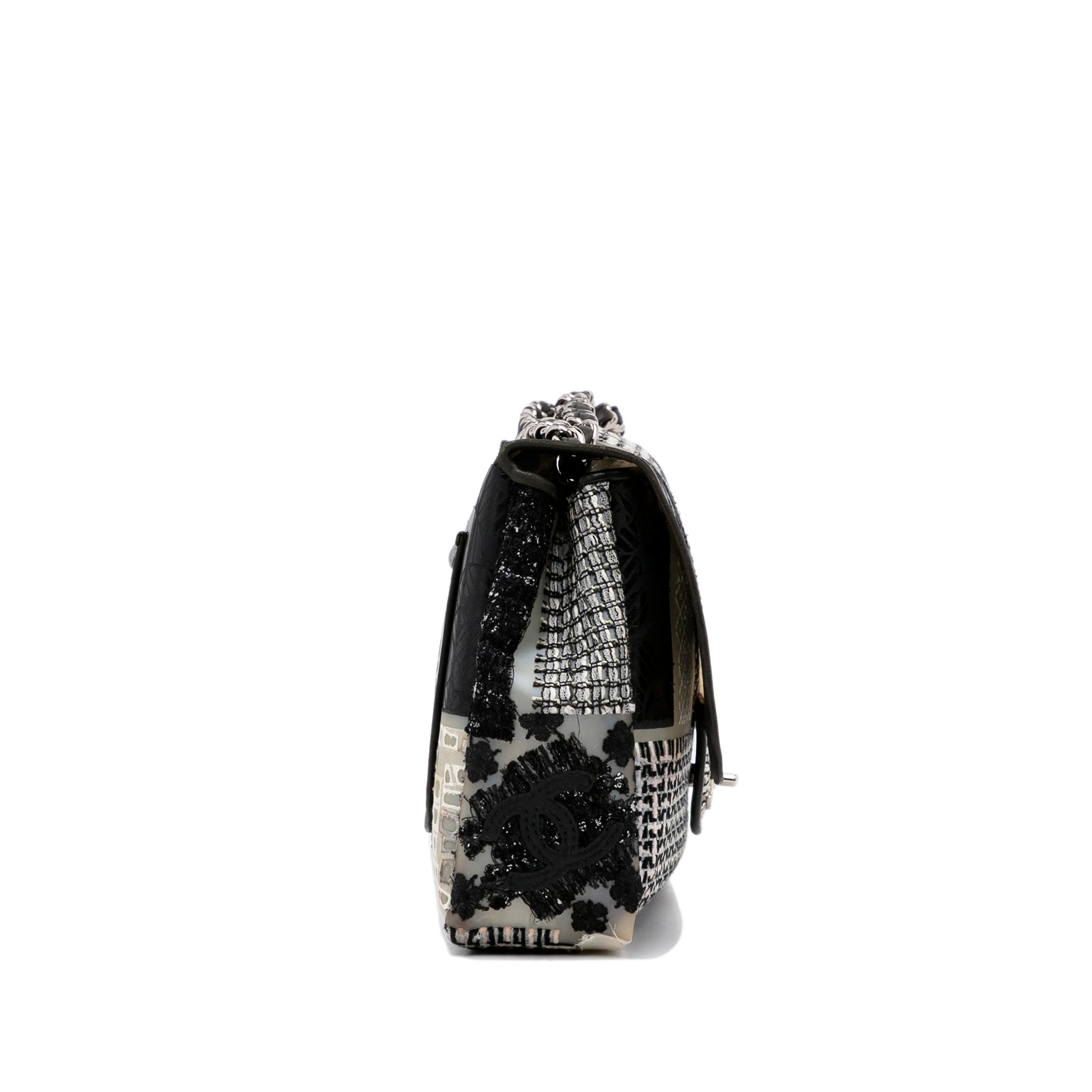 Chanel Jumbo PVC and Tweed Patchwork Single Flap - image 4