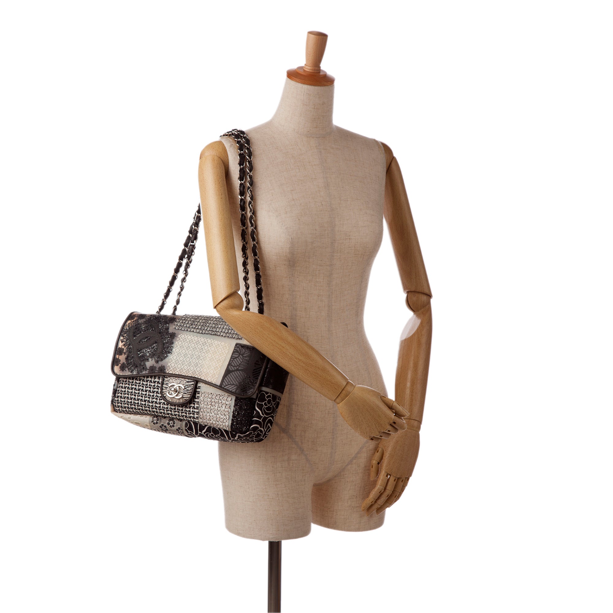 Chanel Jumbo PVC and Tweed Patchwork Single Flap - image 9