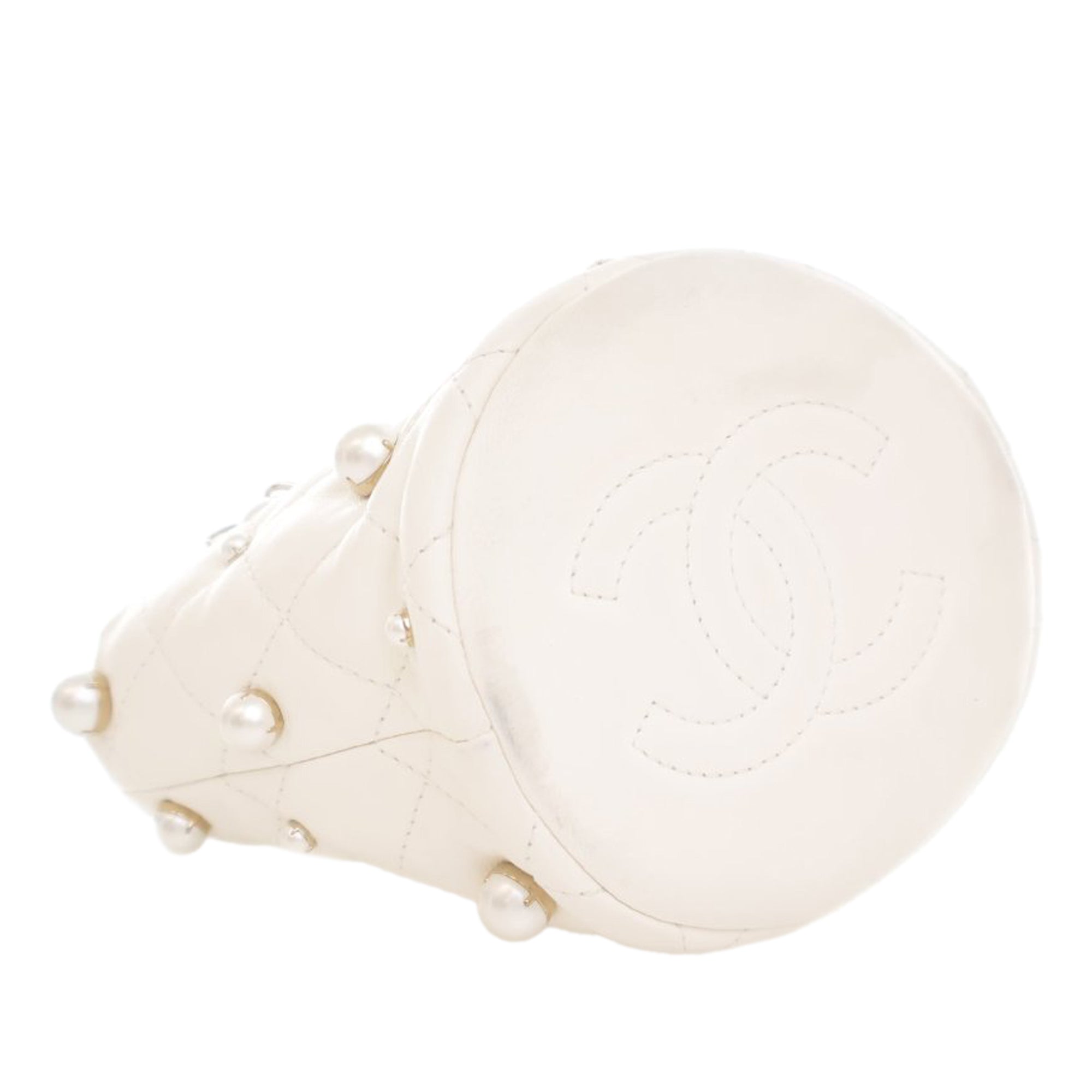 Chanel Mini Quilted Lambskin About Pearls Drawstring Bucket Bag - image 11