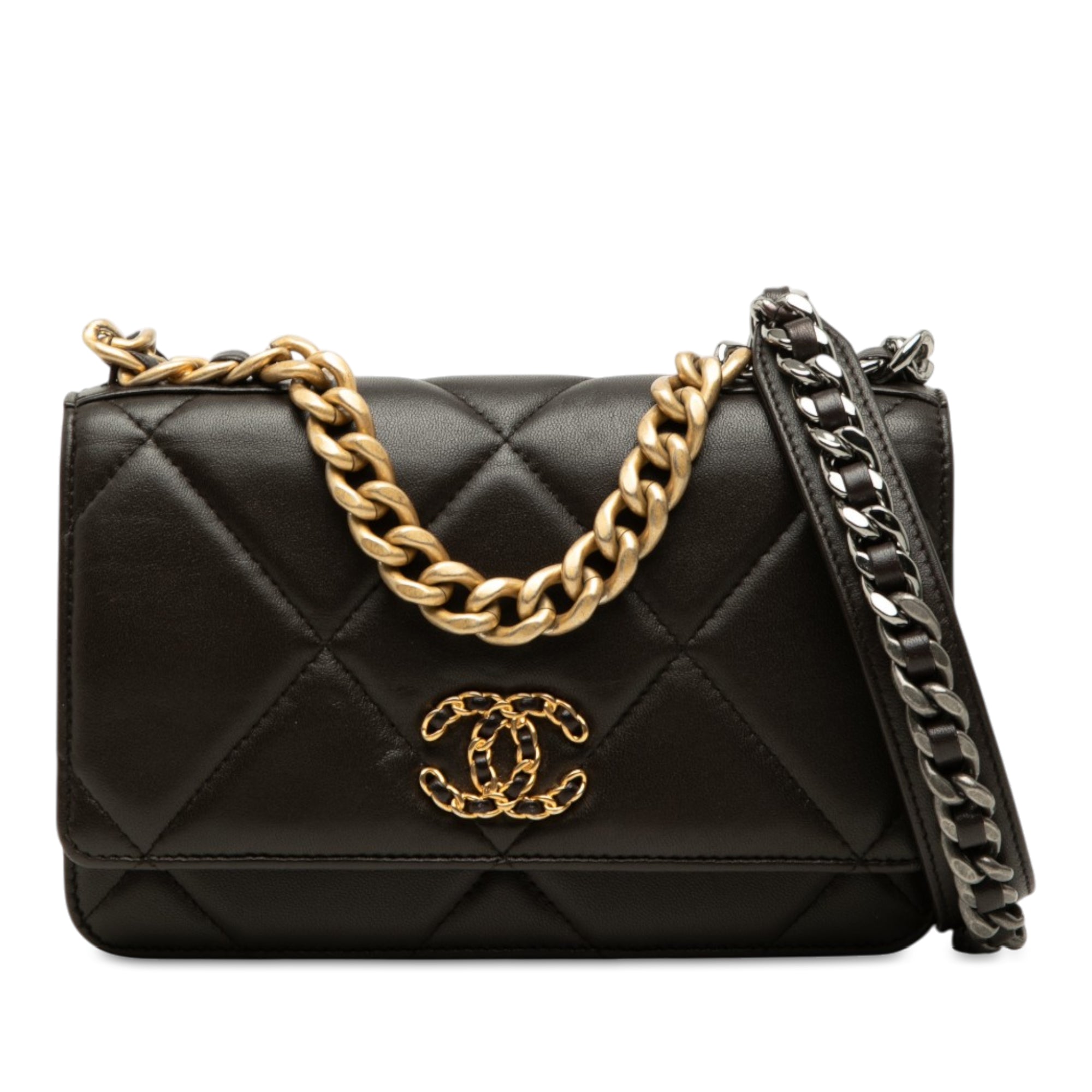 Chanel Quilted Lambskin 19 Wallet on Chain - image 1