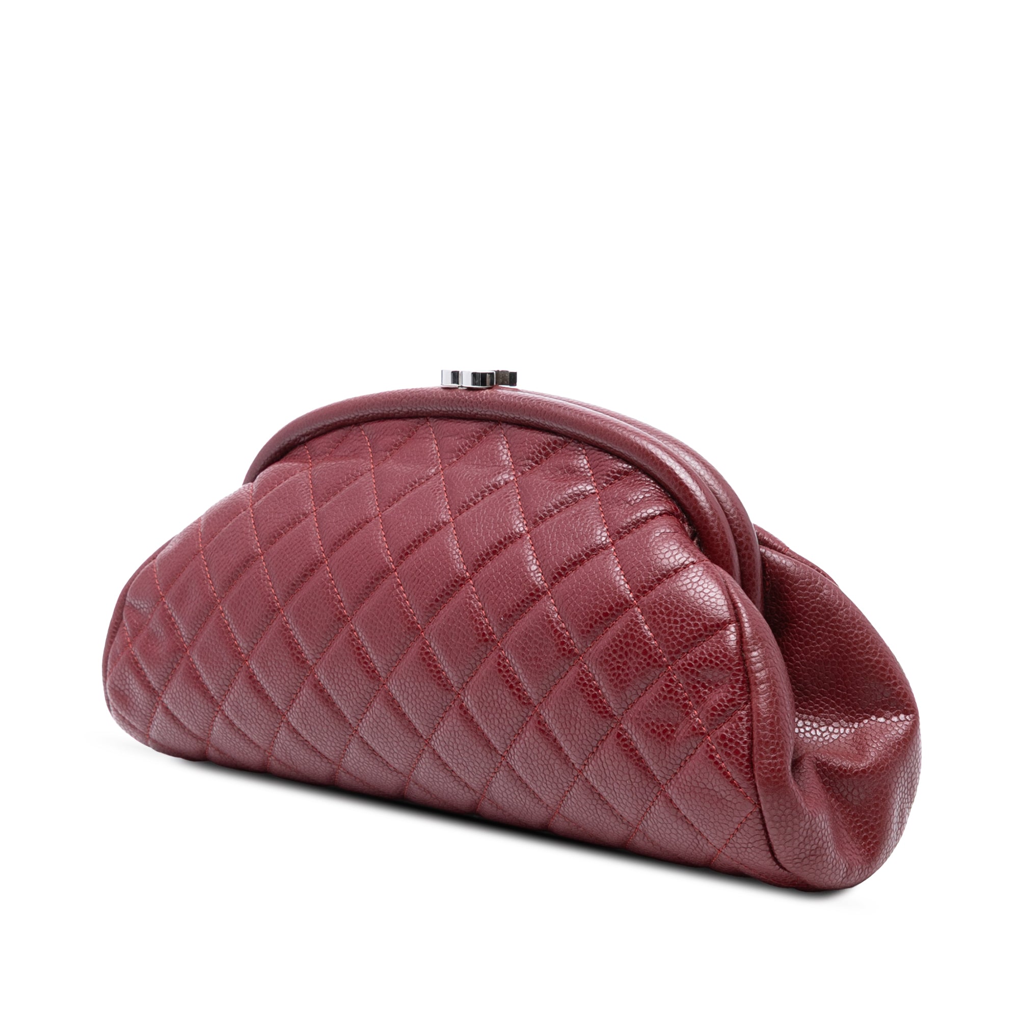 Chanel Quilted Caviar Timeless Kisslock Clutch - image 2