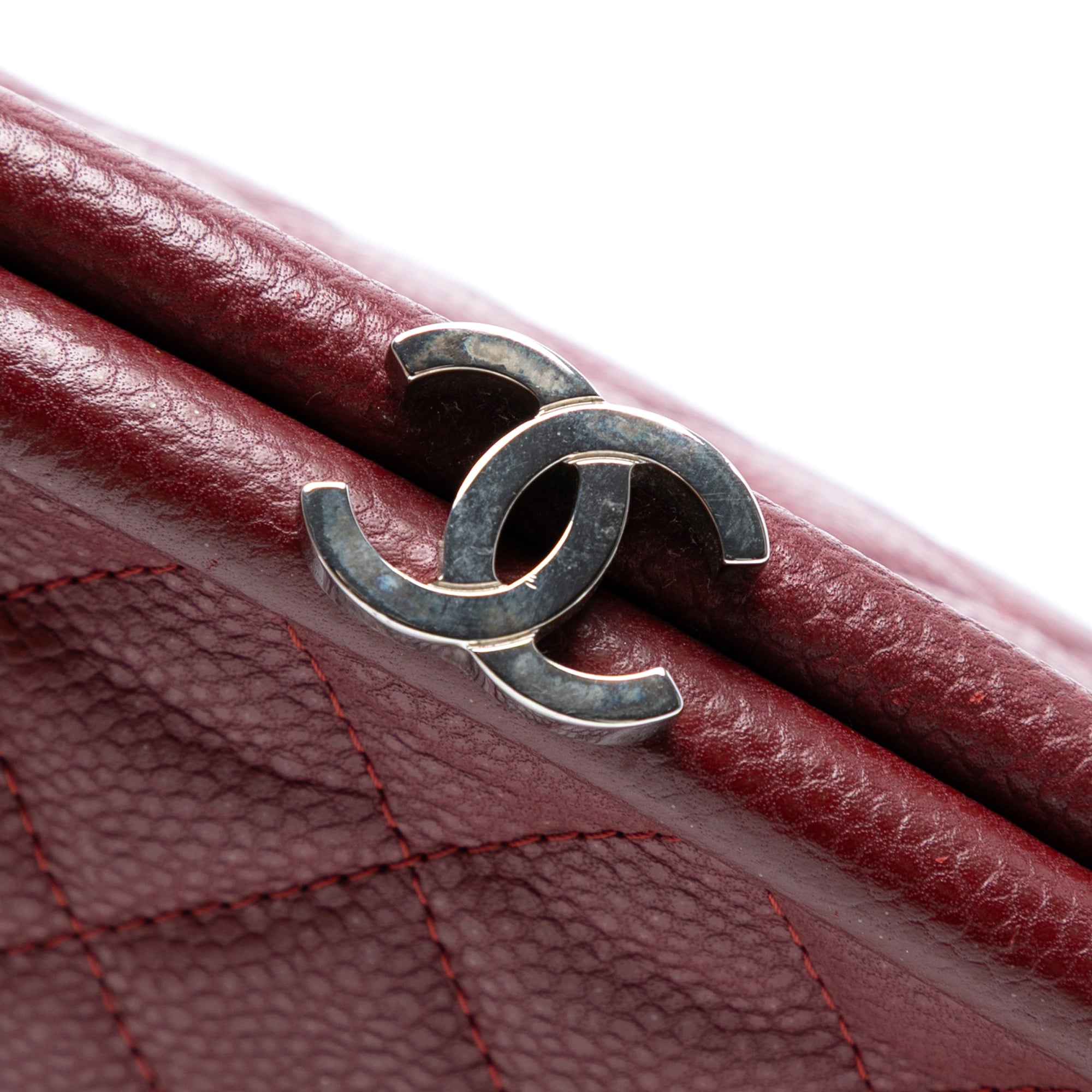 Chanel Quilted Caviar Timeless Kisslock Clutch - image 5