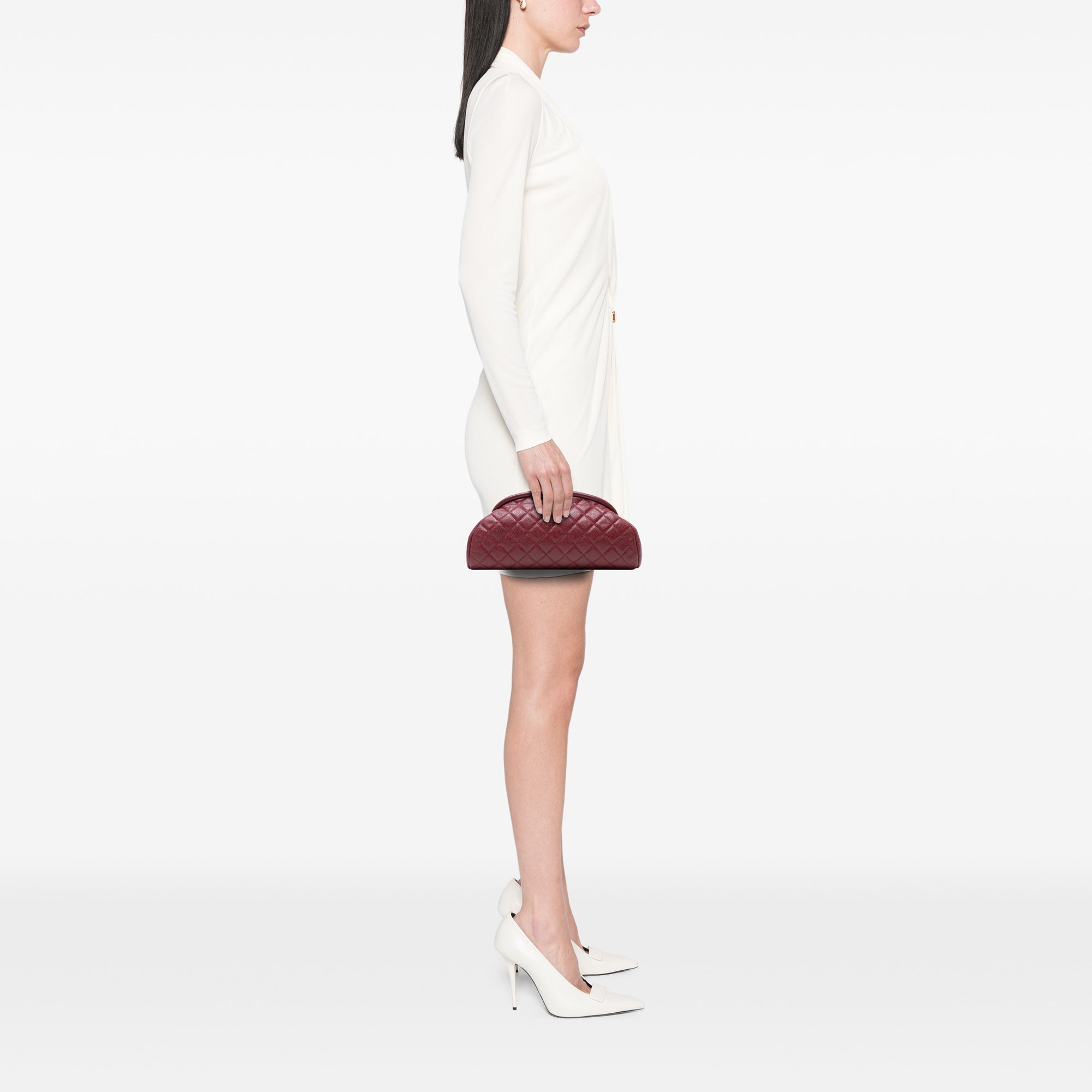 Chanel Quilted Caviar Timeless Kisslock Clutch - image 7