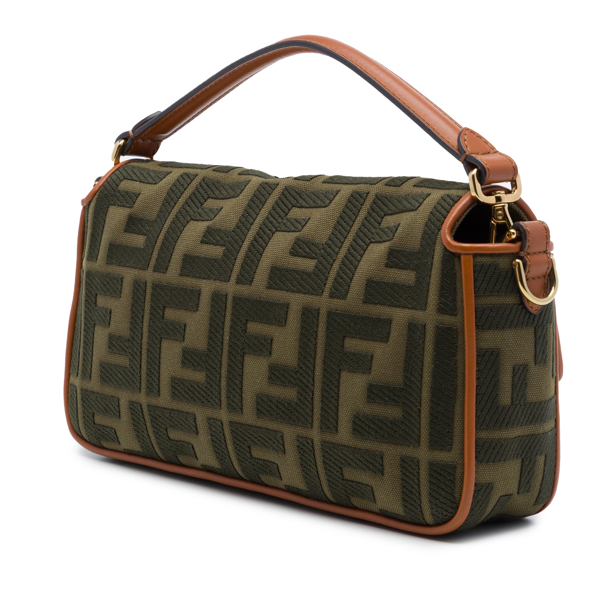 Fendi Zucca Embroidered Canvas Baguette Satchel - image 2