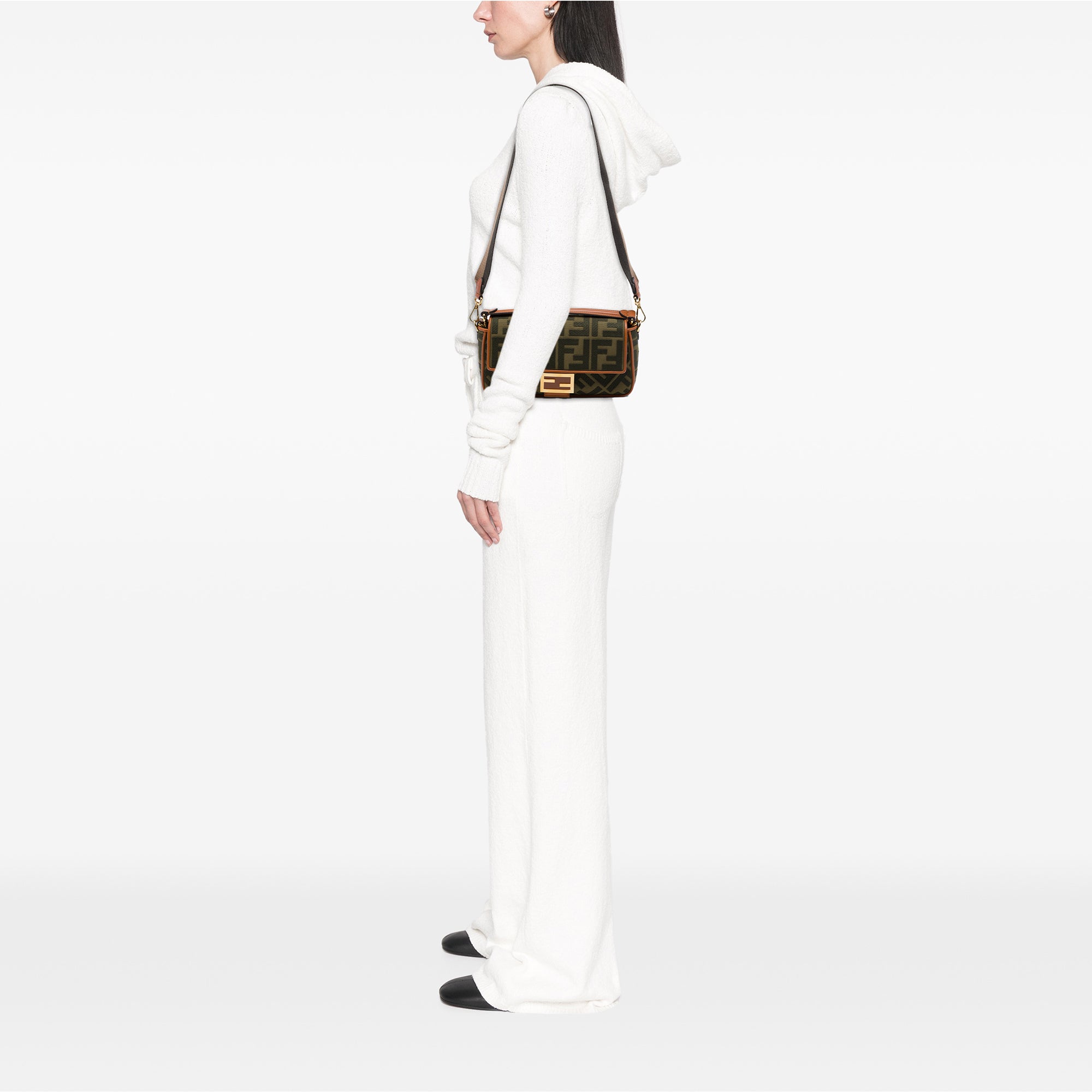 Fendi Zucca Embroidered Canvas Baguette Satchel - image 6