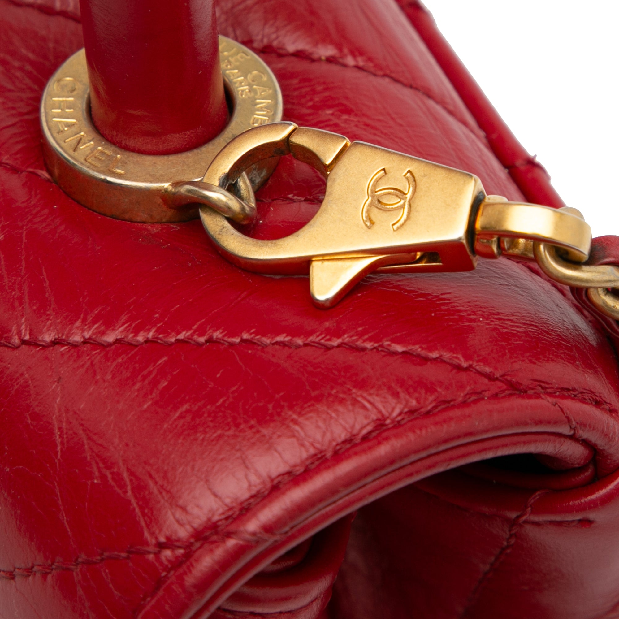 Chanel Small Lambskin Chevron Coco Top Handle Bag - image 11