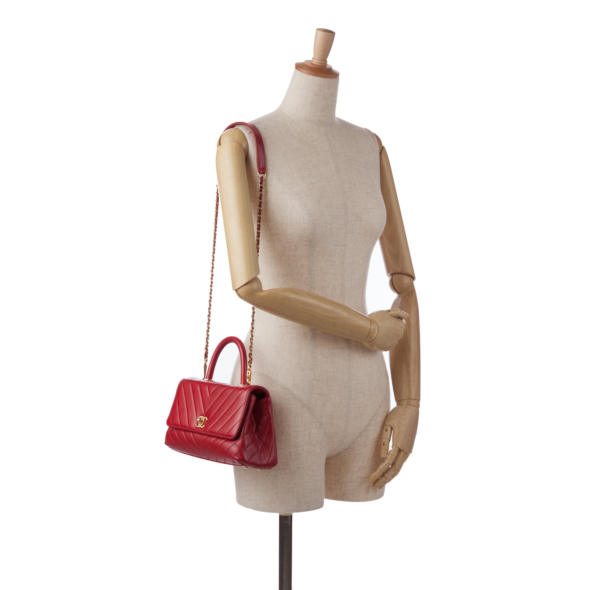 Chanel Small Lambskin Chevron Coco Top Handle Bag - image 15