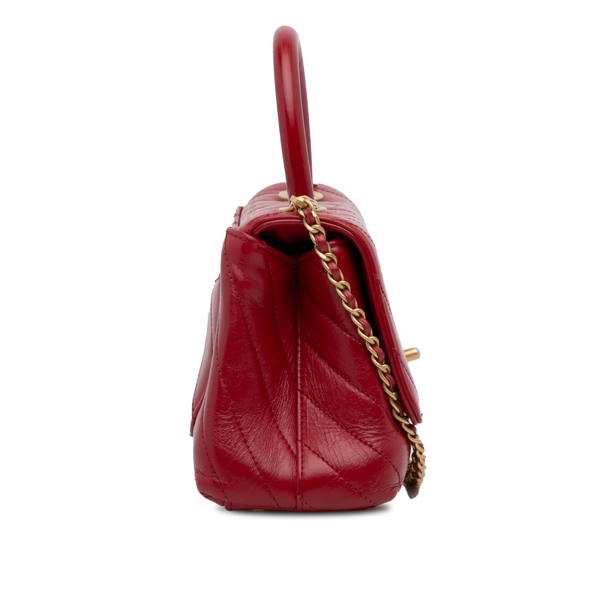 Chanel Small Lambskin Chevron Coco Top Handle Bag - image 3