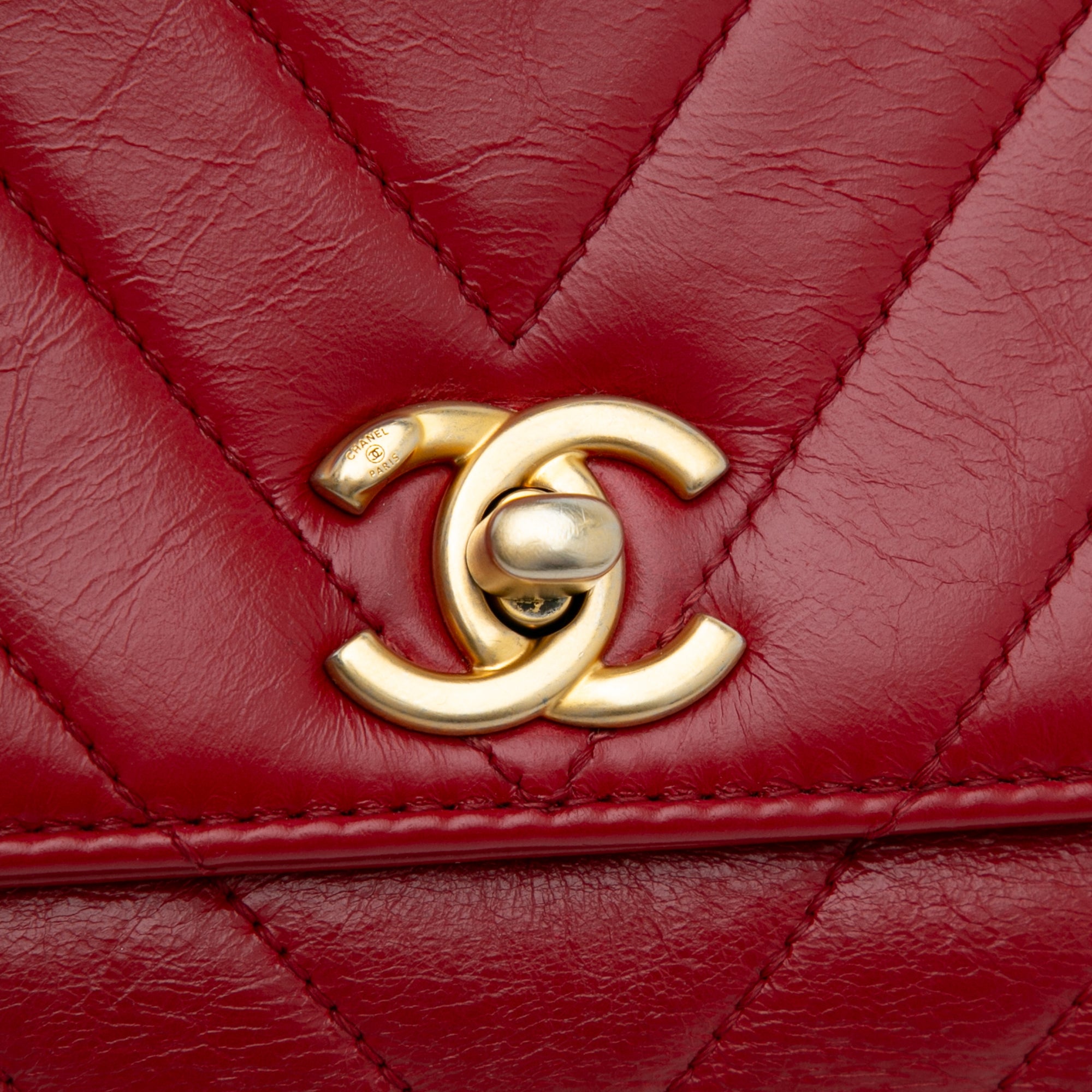 Chanel Small Lambskin Chevron Coco Top Handle Bag - image 8