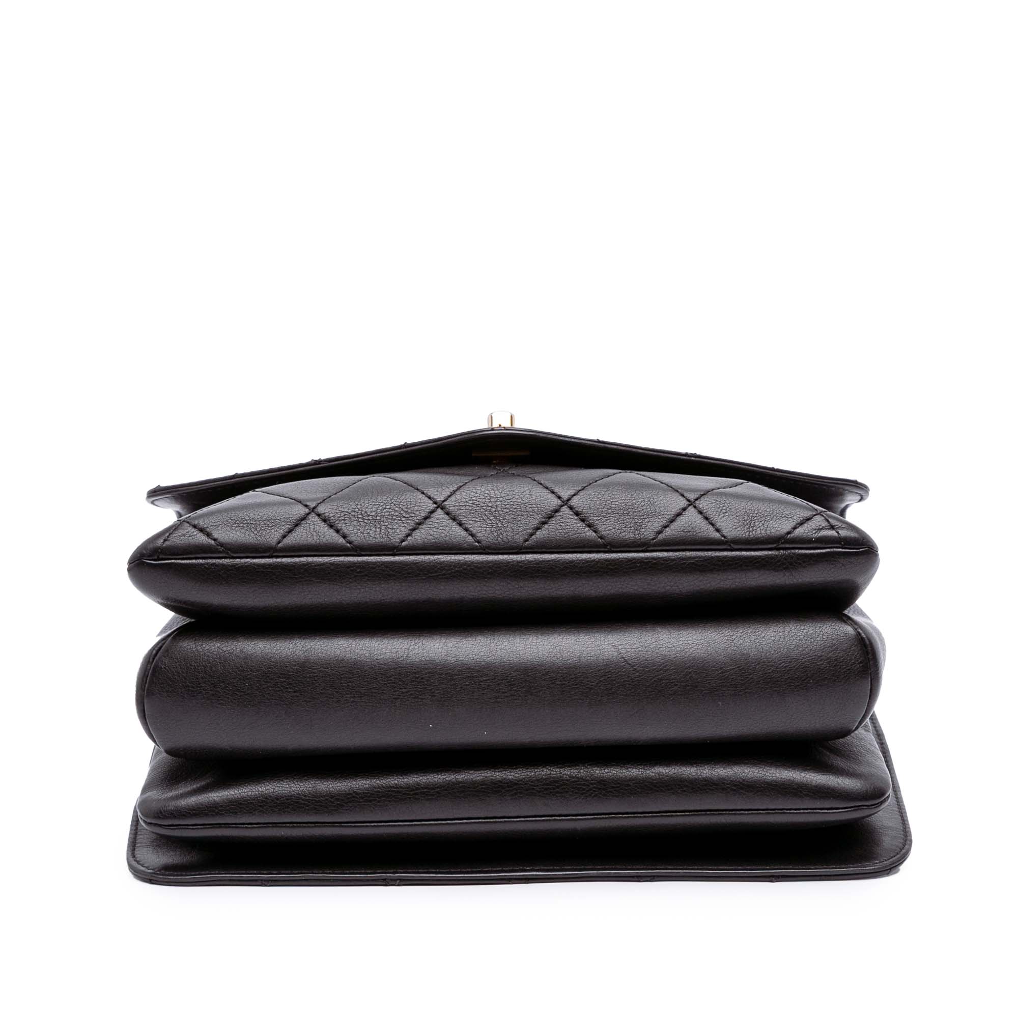 Chanel Quilted Calfskin Gold Top Handle Flap - image 3