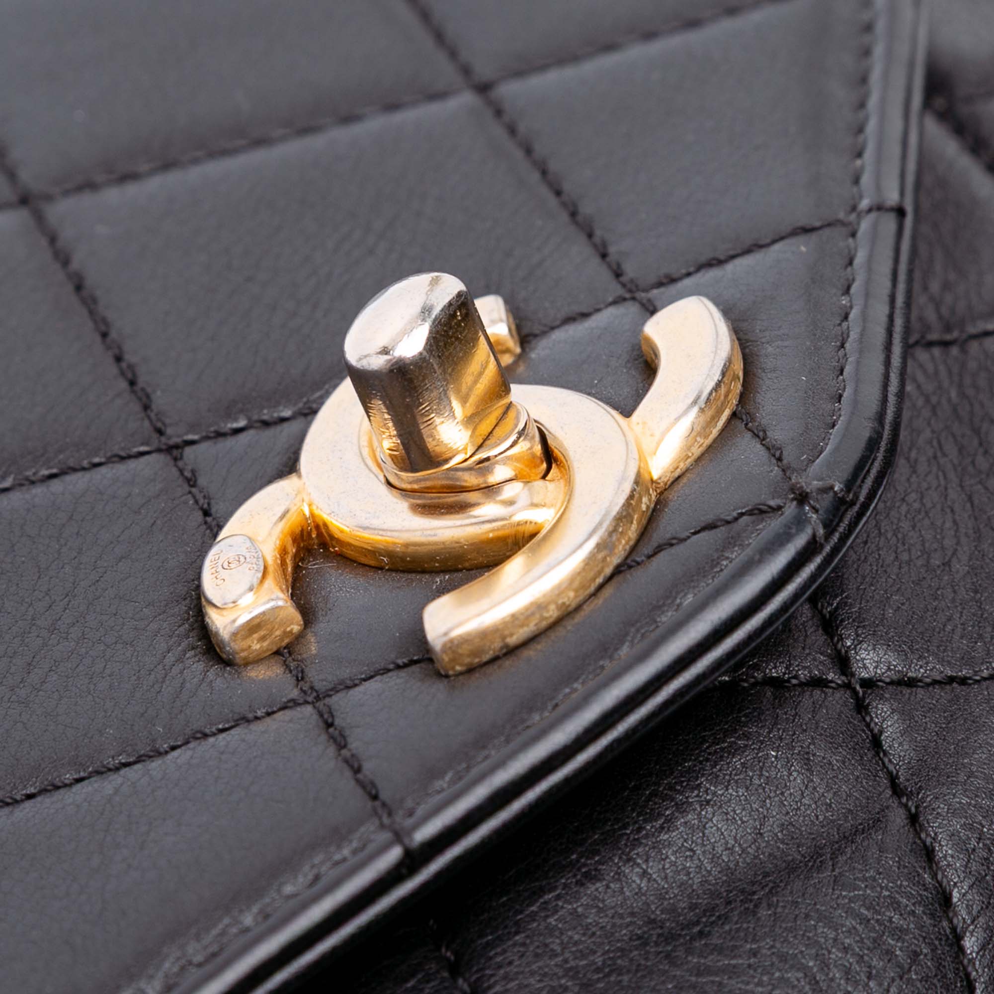 Chanel Quilted Calfskin Gold Top Handle Flap - image 7