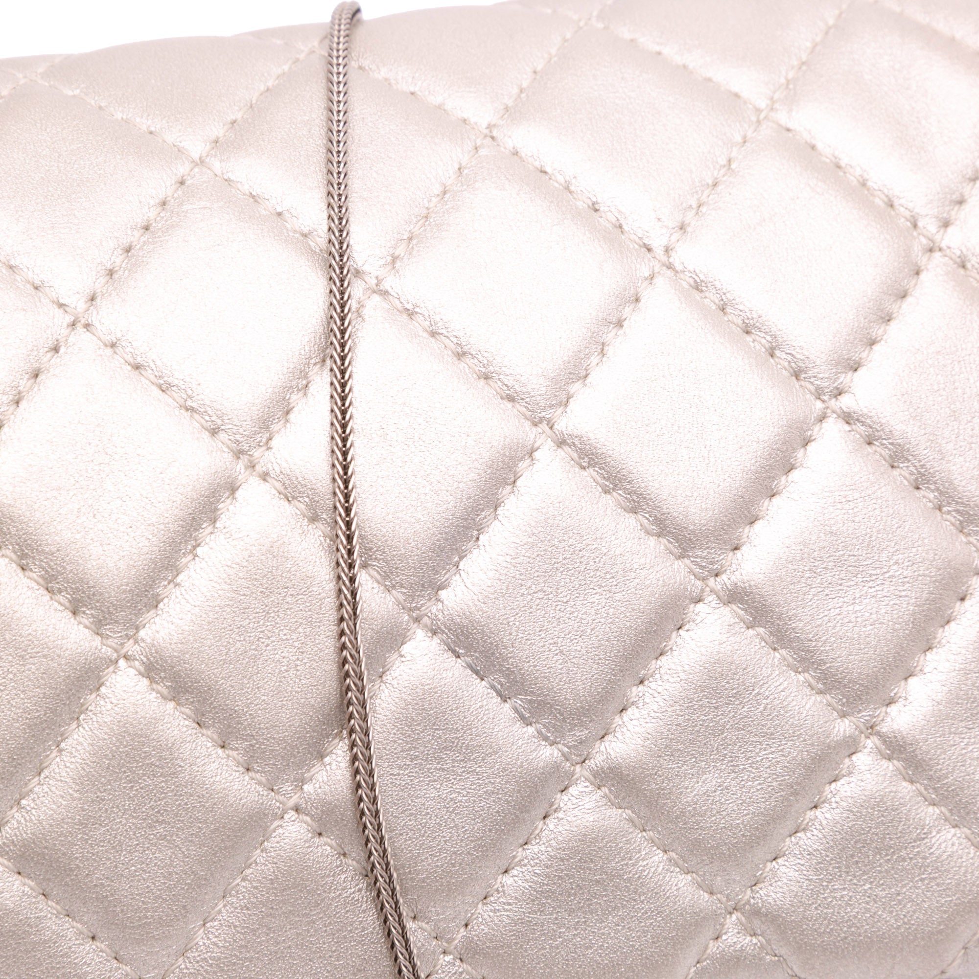 Chanel Reissue 2.55 Metallic Lambskin Clutch With Chain - image 8