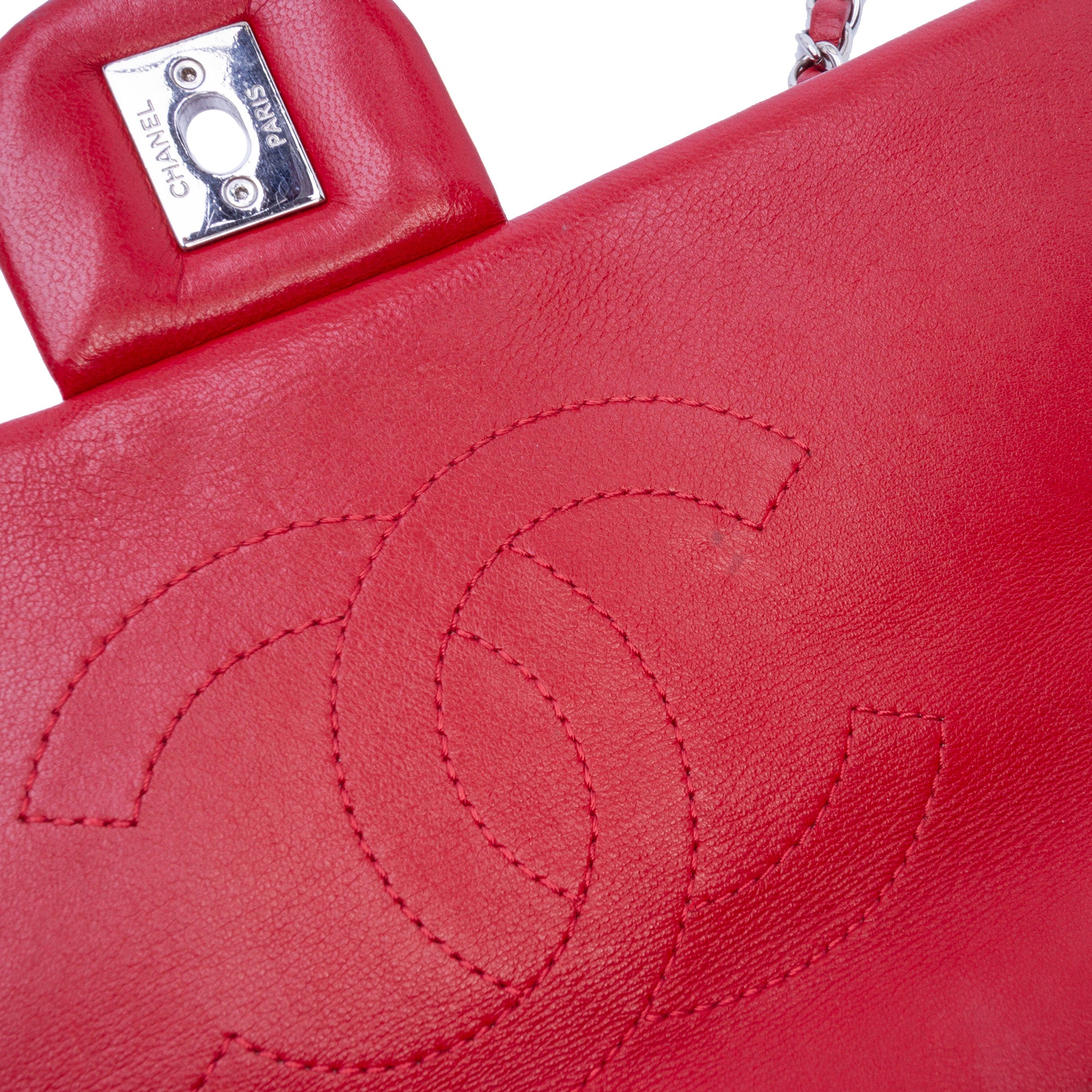 Chanel Medium Double Stitch Chevron Lambskin Single Flap - image 7
