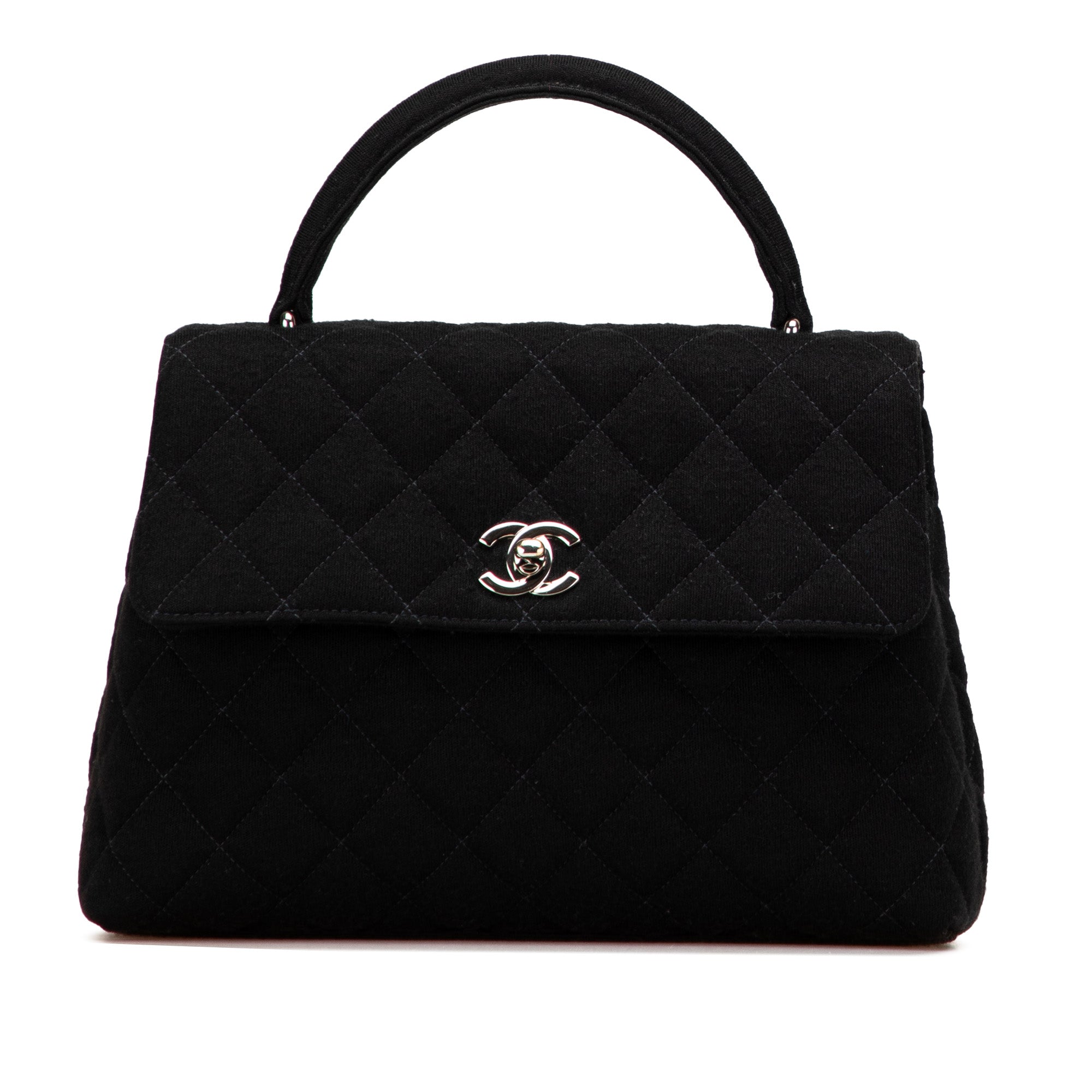 Chanel CC Quilted Jersey Kelly Top Handle Bag - image 1