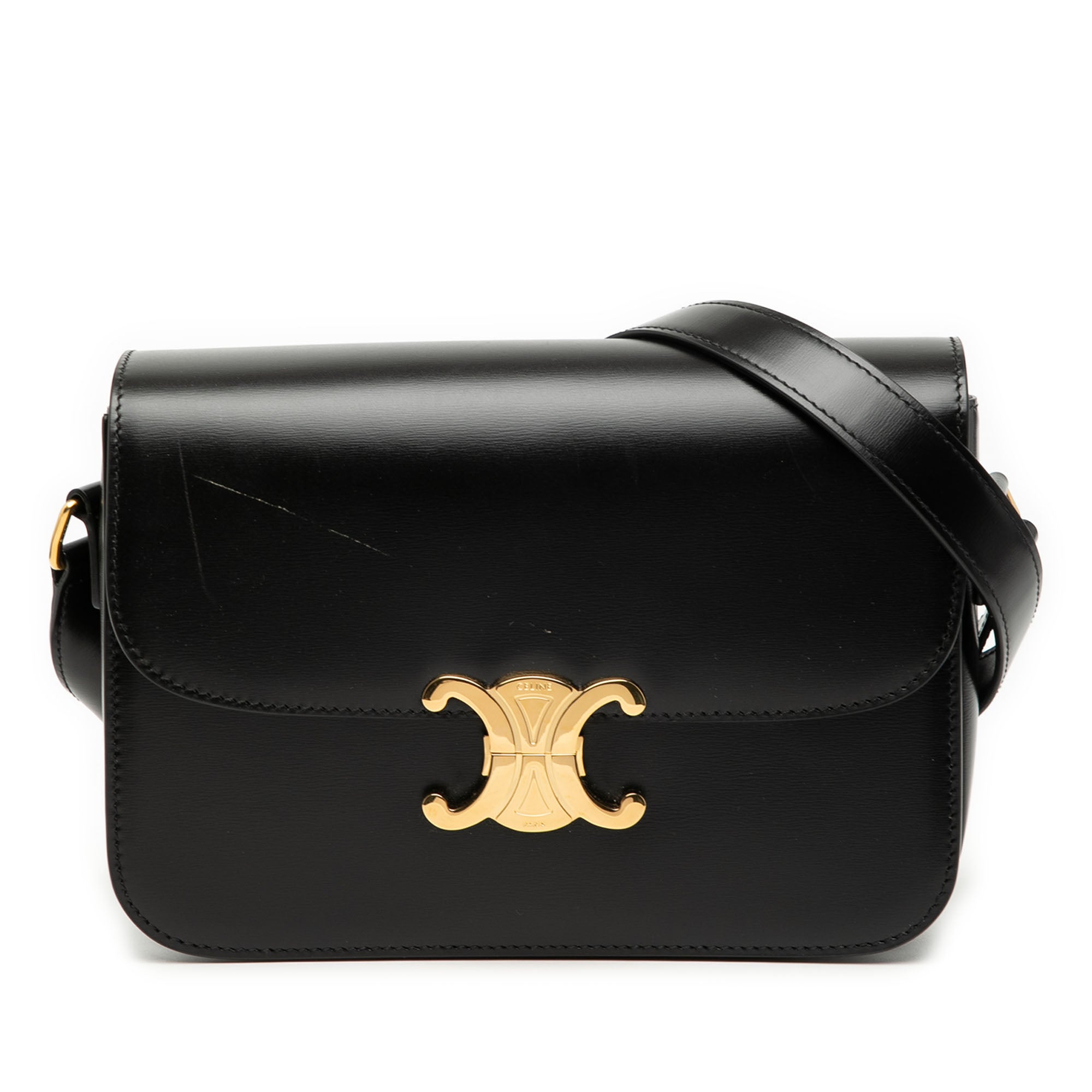 Celine Classique Shiny Calfskin Triomphe Crossbody - image 1