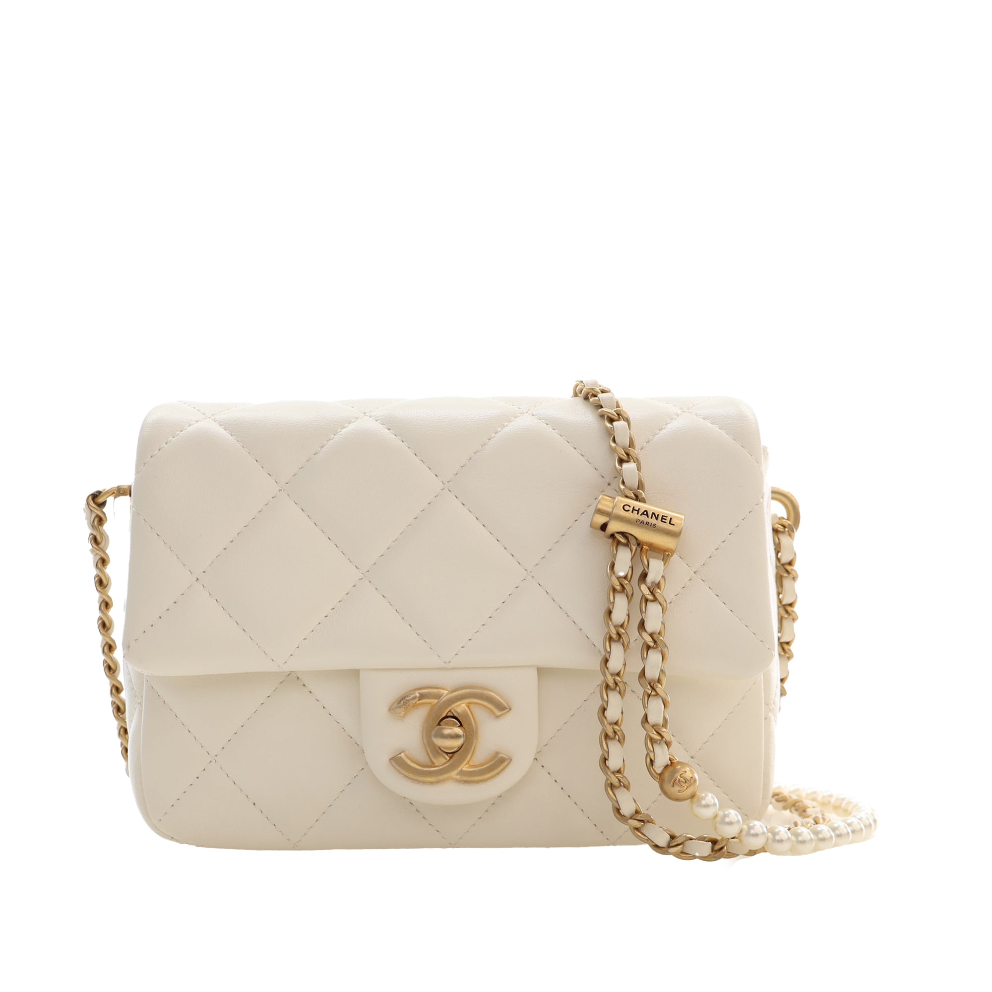 Chanel Mini Quilted Lambskin Pearl My Perfect Single Flap - image 1