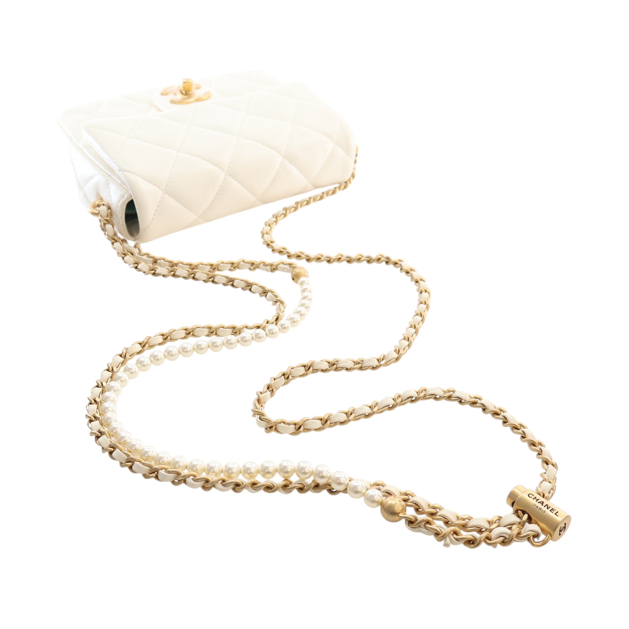 Chanel Mini Quilted Lambskin Pearl My Perfect Single Flap - image 12