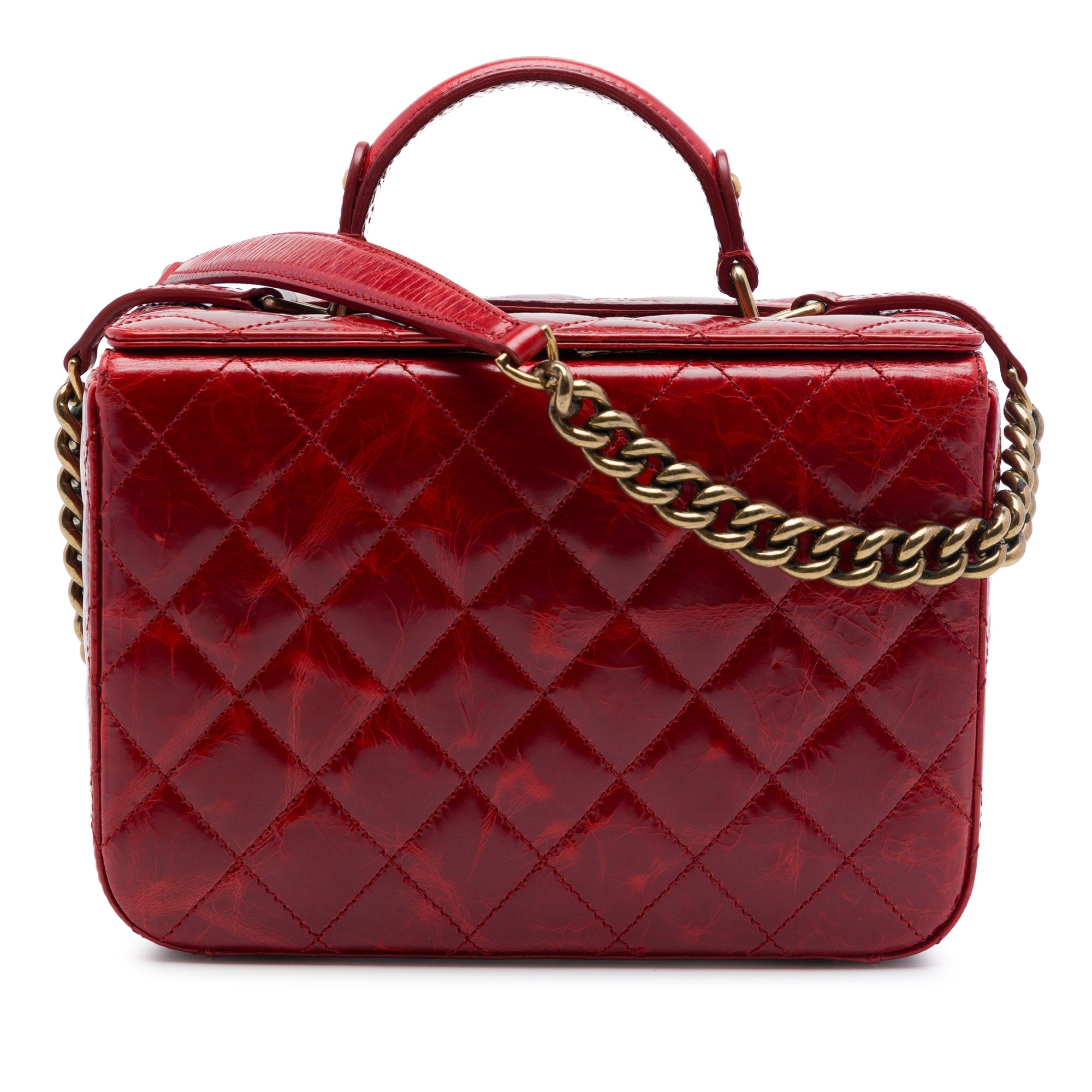 Chanel CC Quilted Glazed Calfskin Vanity Case - image 1