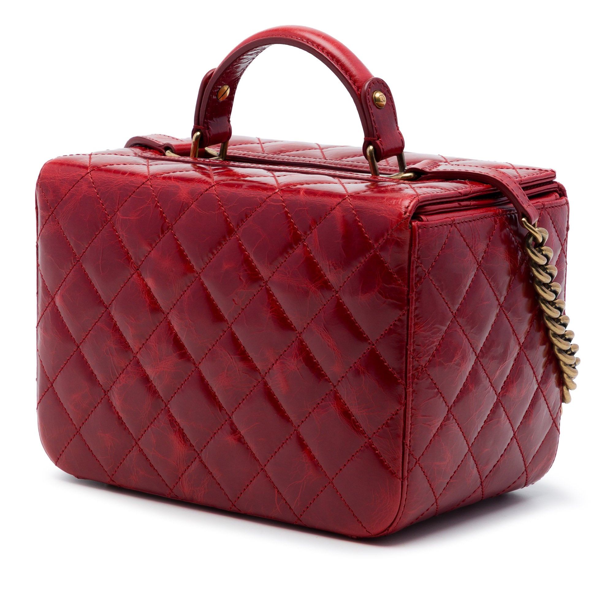 Chanel CC Quilted Glazed Calfskin Vanity Case - image 2