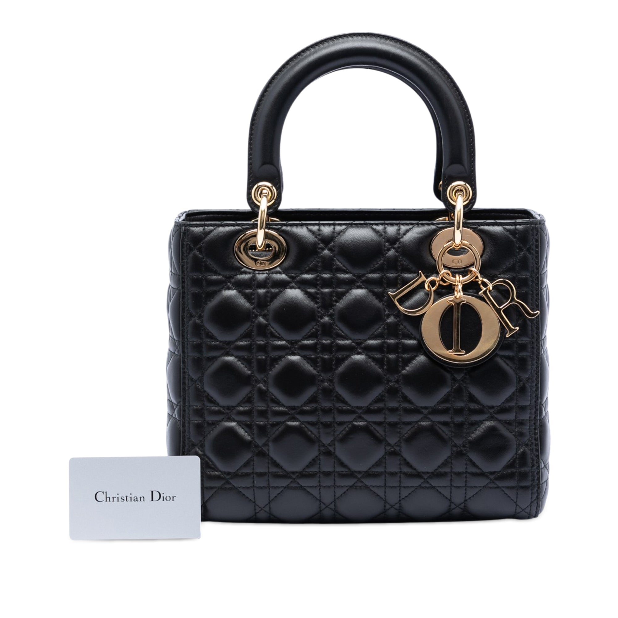 Dior Medium Lambskin Cannage Lady Dior - image 8