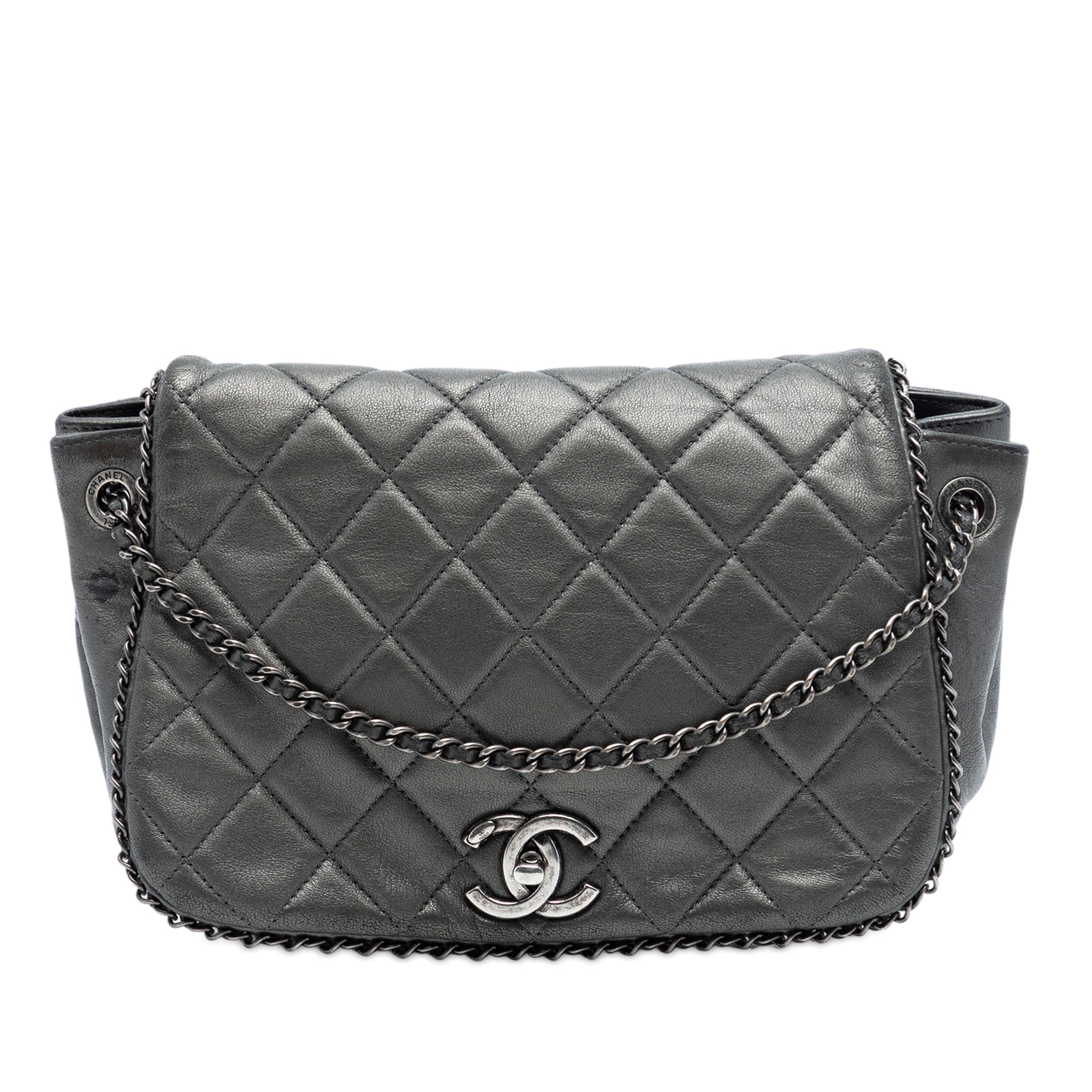 Chanel Small Quilted Calfskin CC Enchained Accordion Flap - image 1