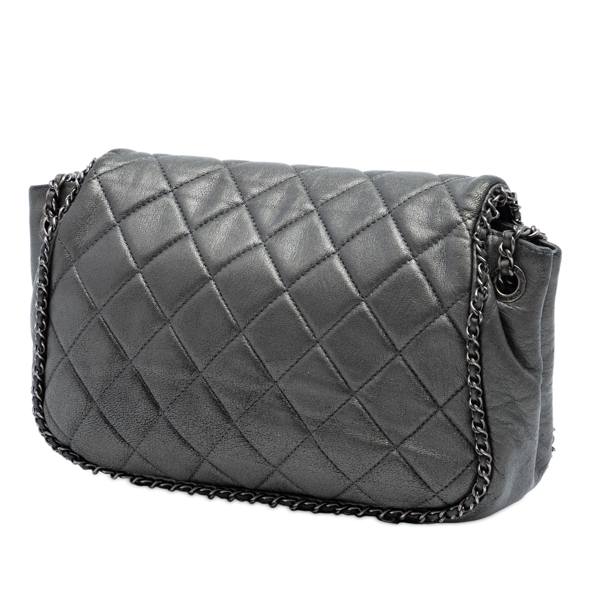 Chanel Small Quilted Calfskin CC Enchained Accordion Flap - image 2