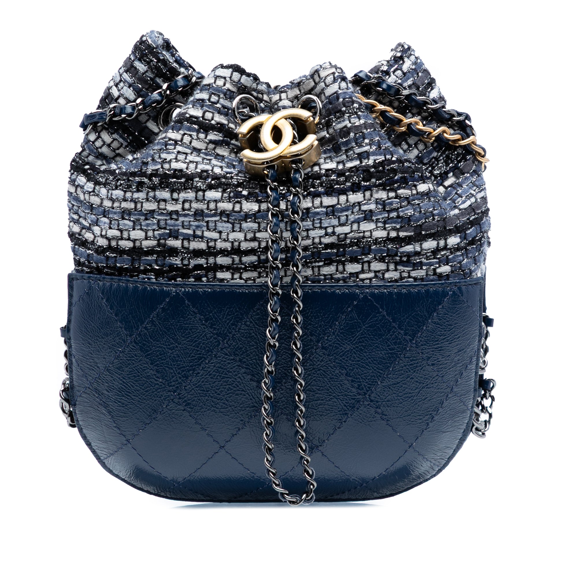 Chanel Small Quilted Calfskin and Tweed Gabrielle Bucket Bag - image 1