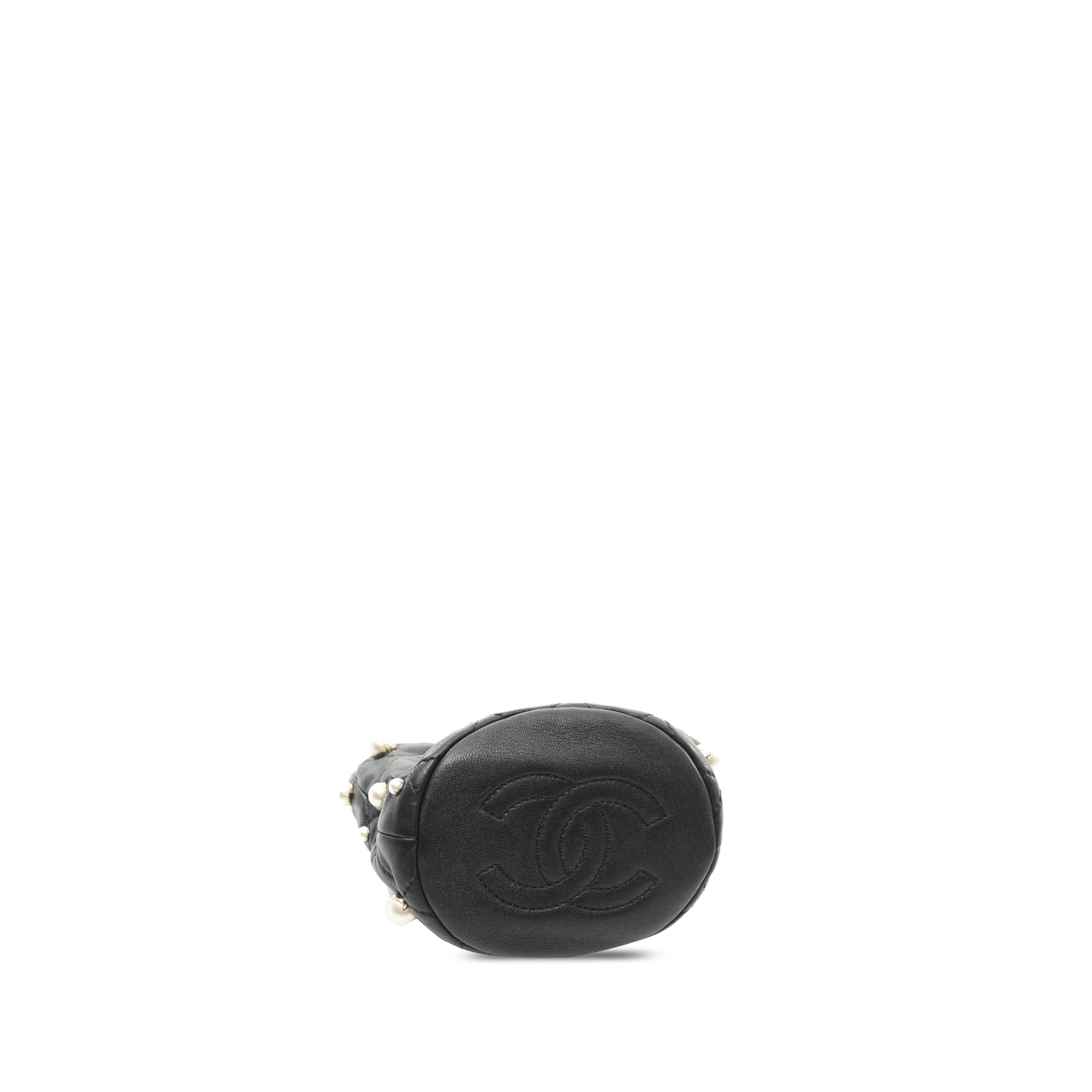 Chanel Mini Quilted Lambskin About Pearls Drawstring Bucket Bag - image 3
