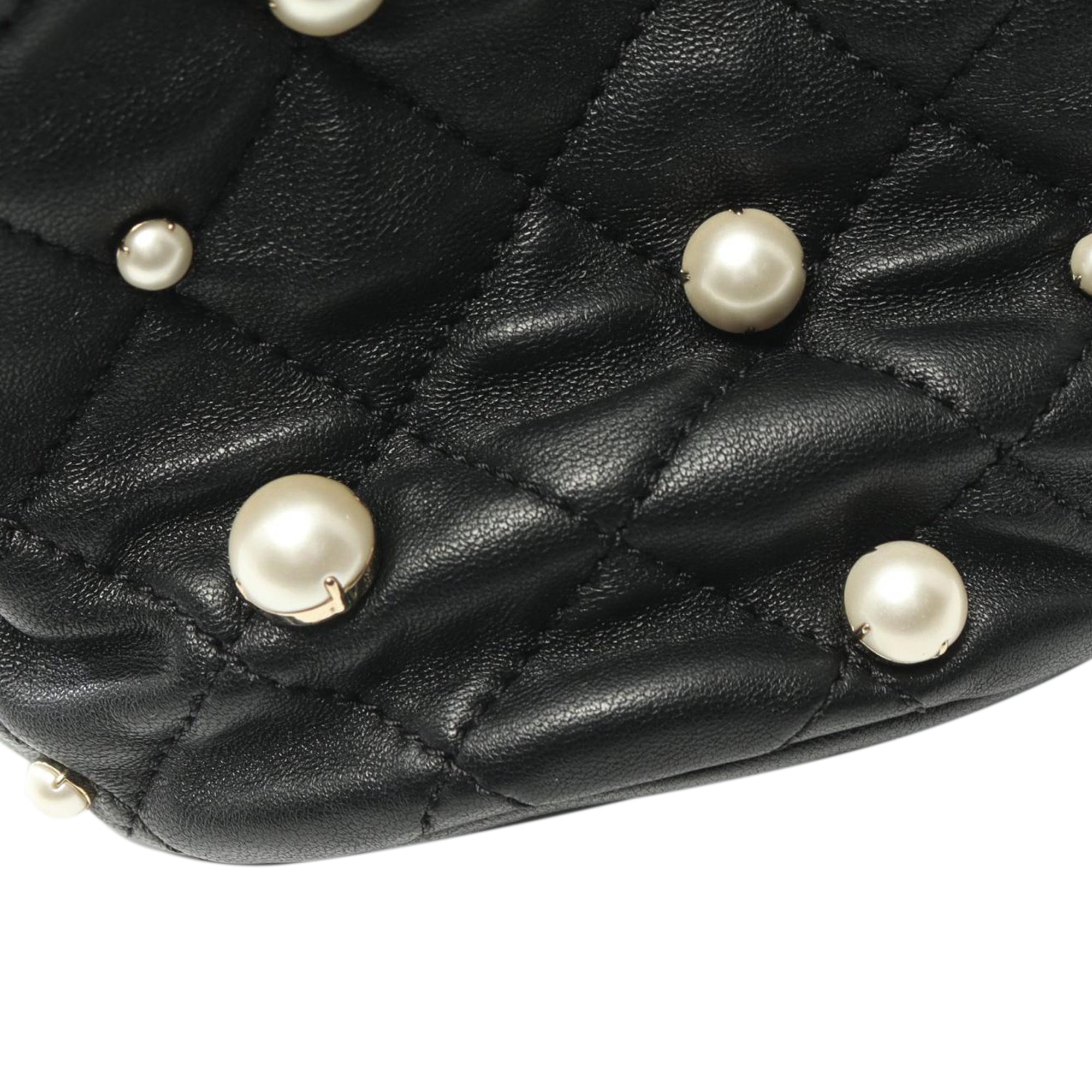 Chanel Mini Quilted Lambskin About Pearls Drawstring Bucket Bag - image 7