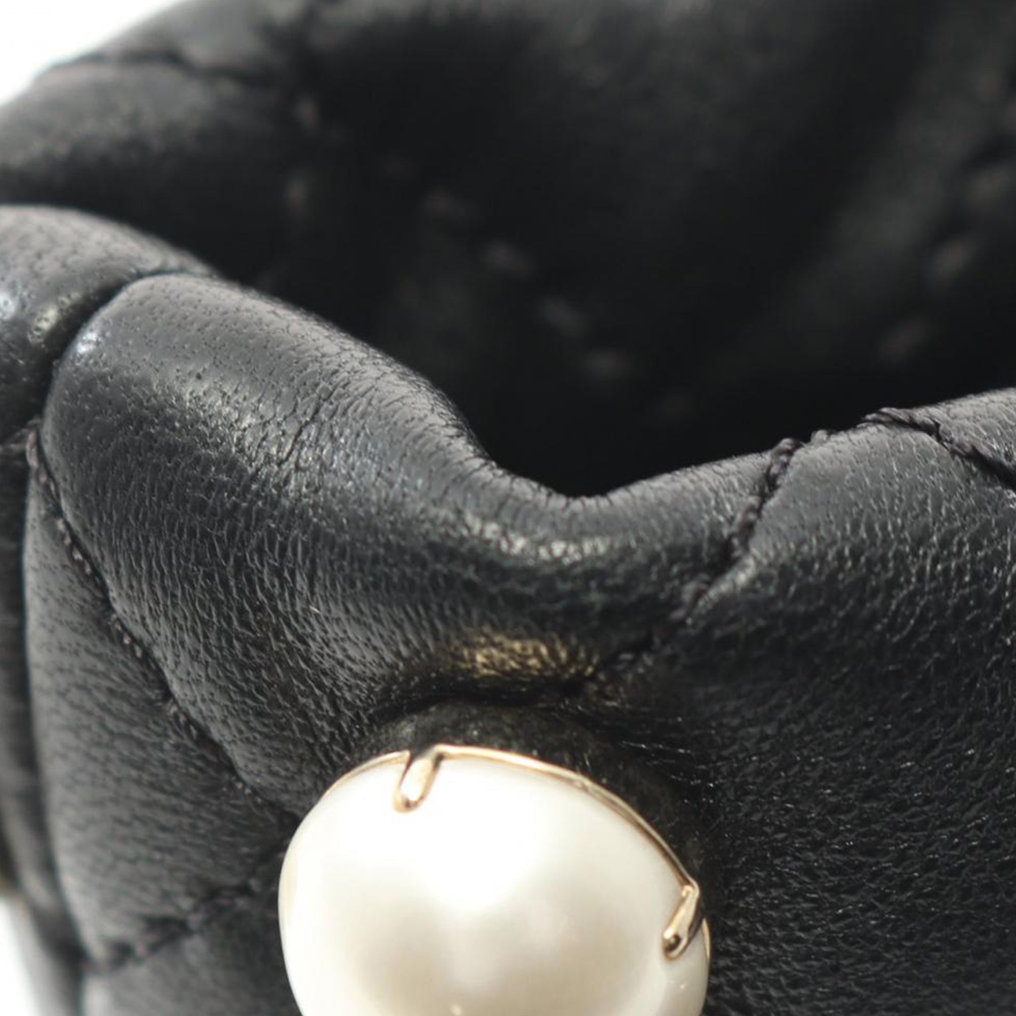 Chanel Mini Quilted Lambskin About Pearls Drawstring Bucket Bag - image 8