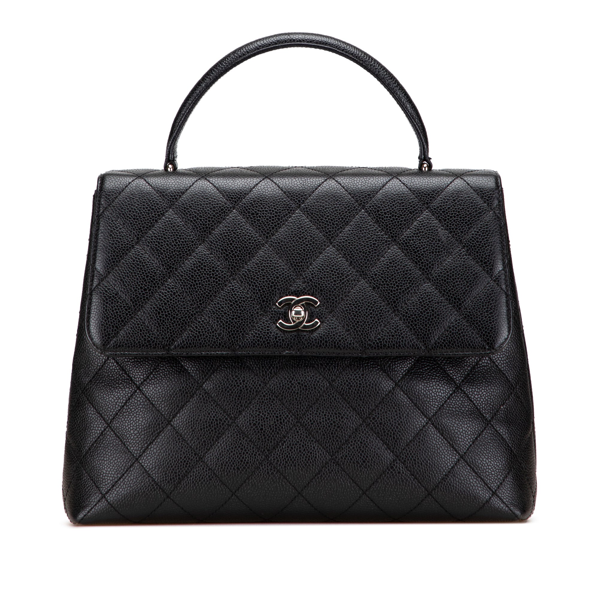 Chanel CC Quilted Caviar Kelly Top Handle Bag - image 1