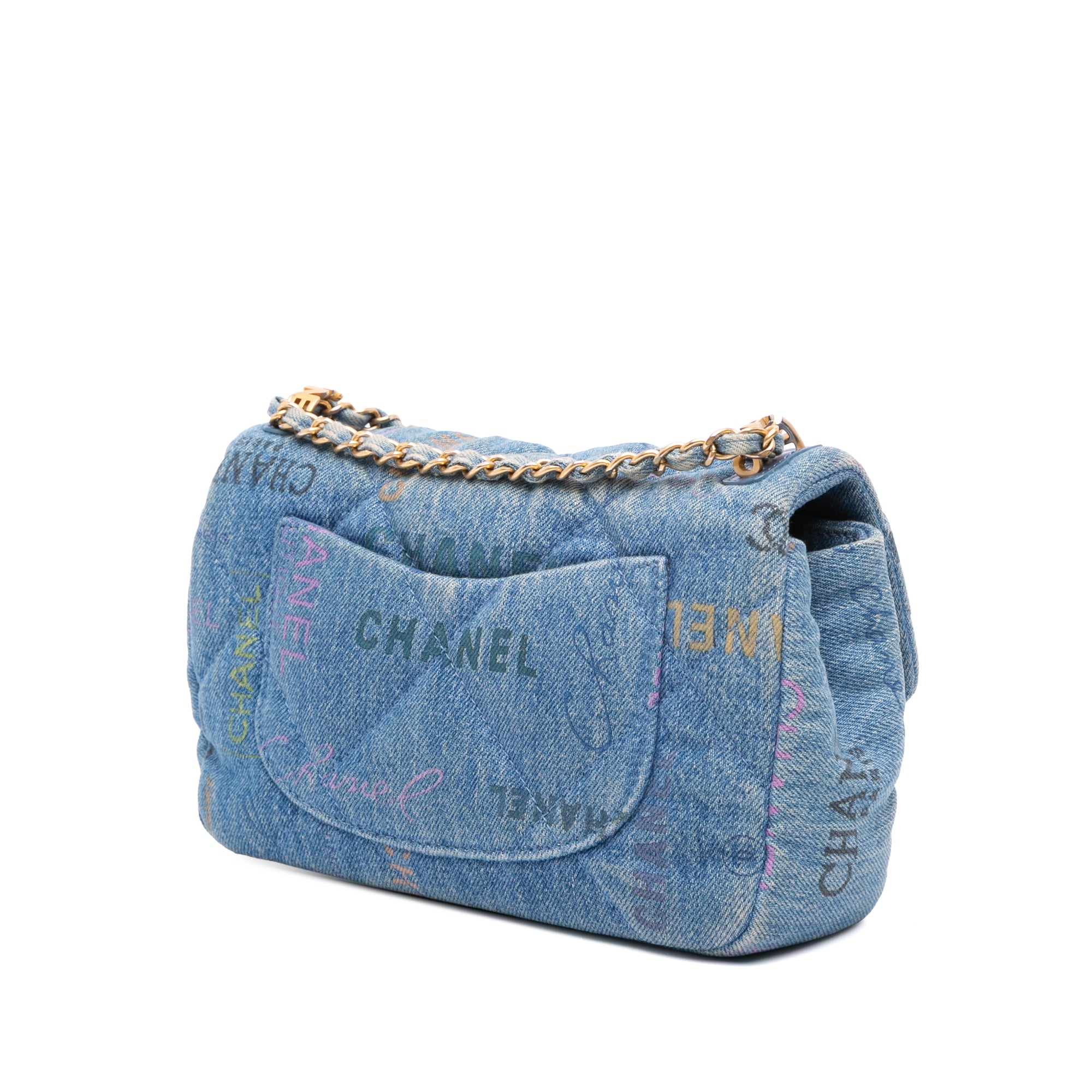 Chanel Mini Rectangular Quilted Denim Mood Flap - image 2