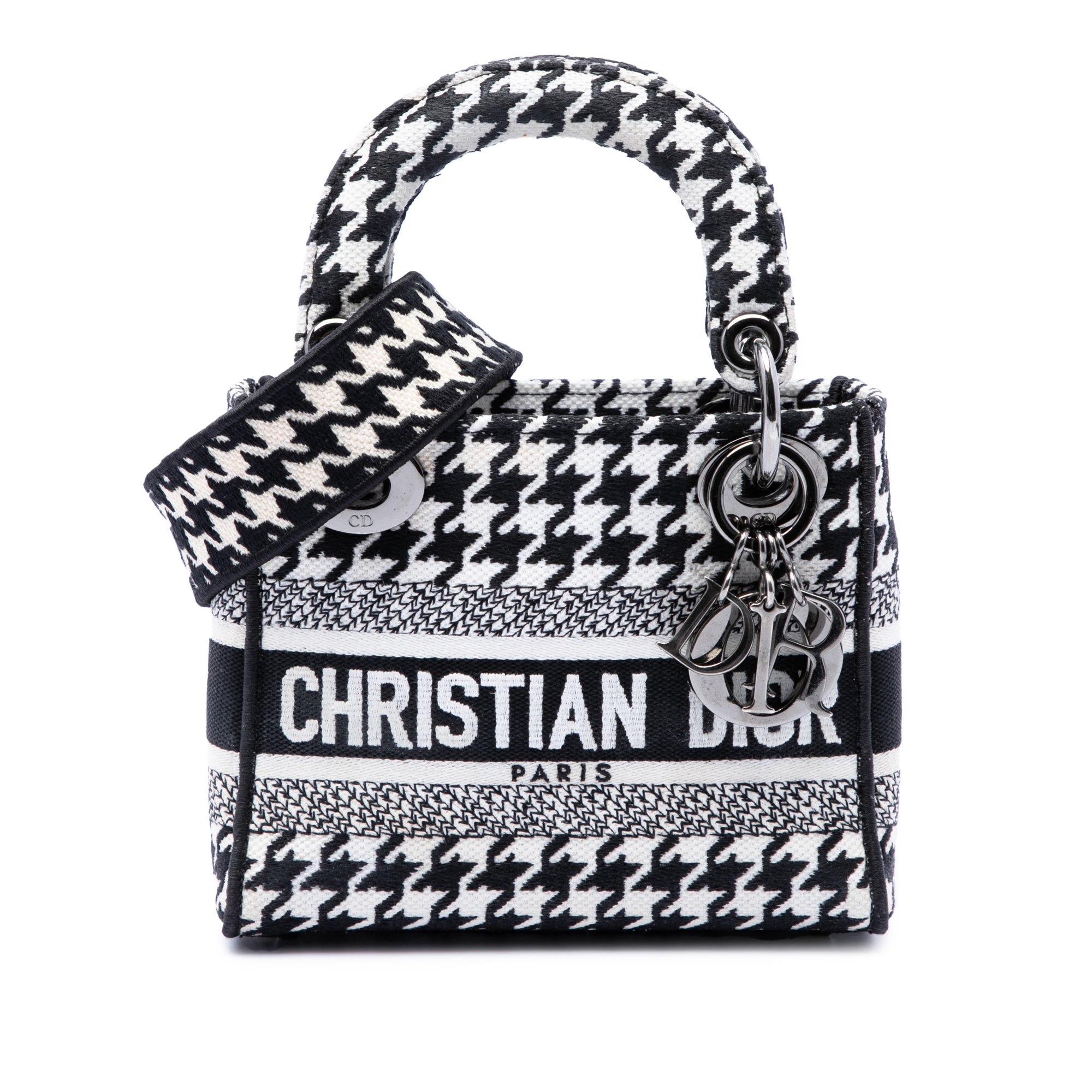 Dior Mini Embroidered Canvas Houndstooth Lady D Lite - image 1