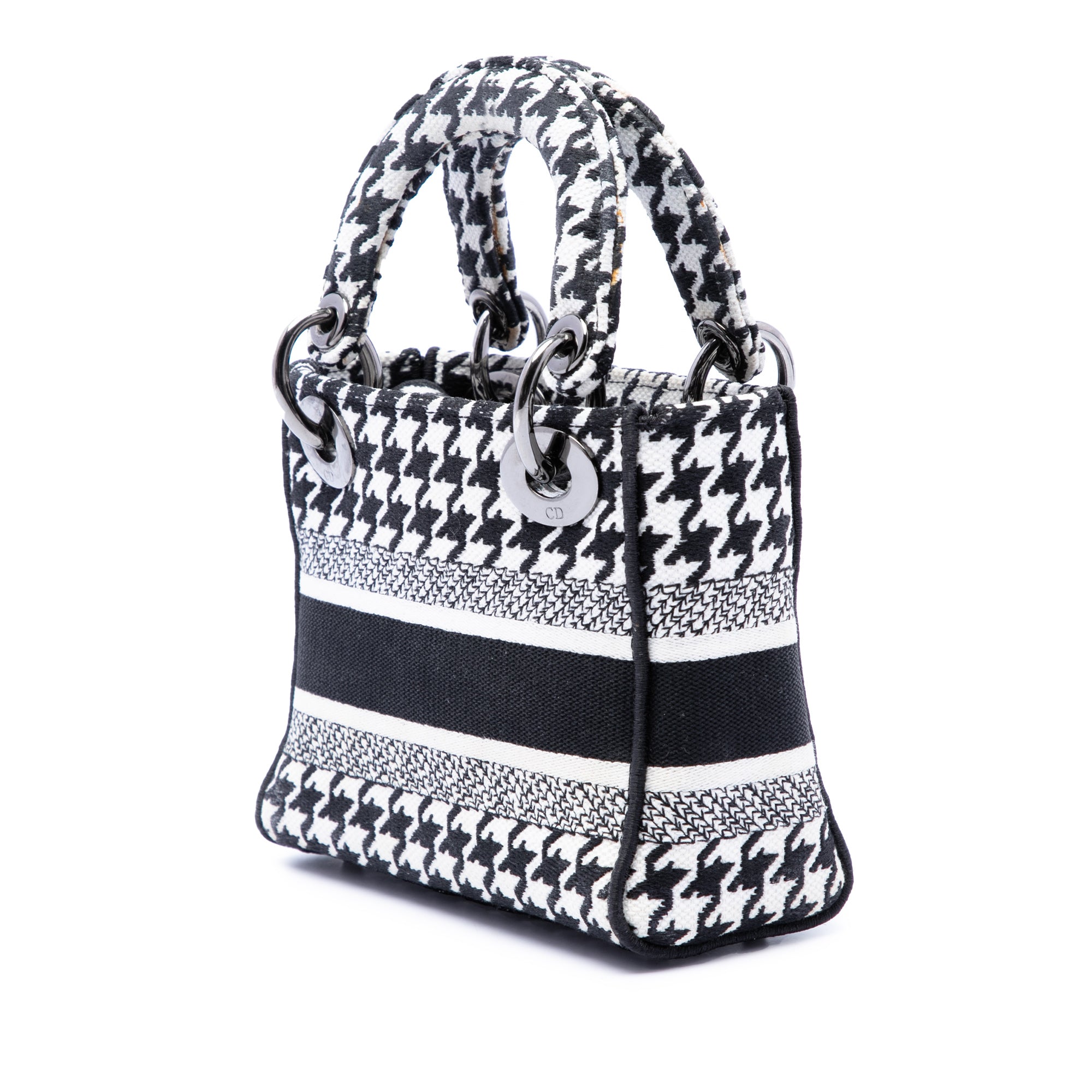 Dior Mini Embroidered Canvas Houndstooth Lady D Lite - image 2
