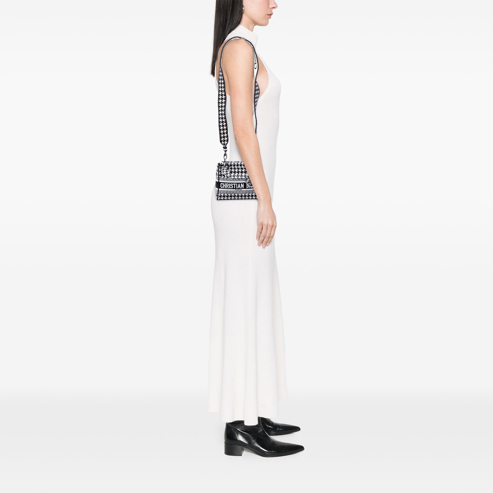 Dior Mini Embroidered Canvas Houndstooth Lady D Lite - image 6