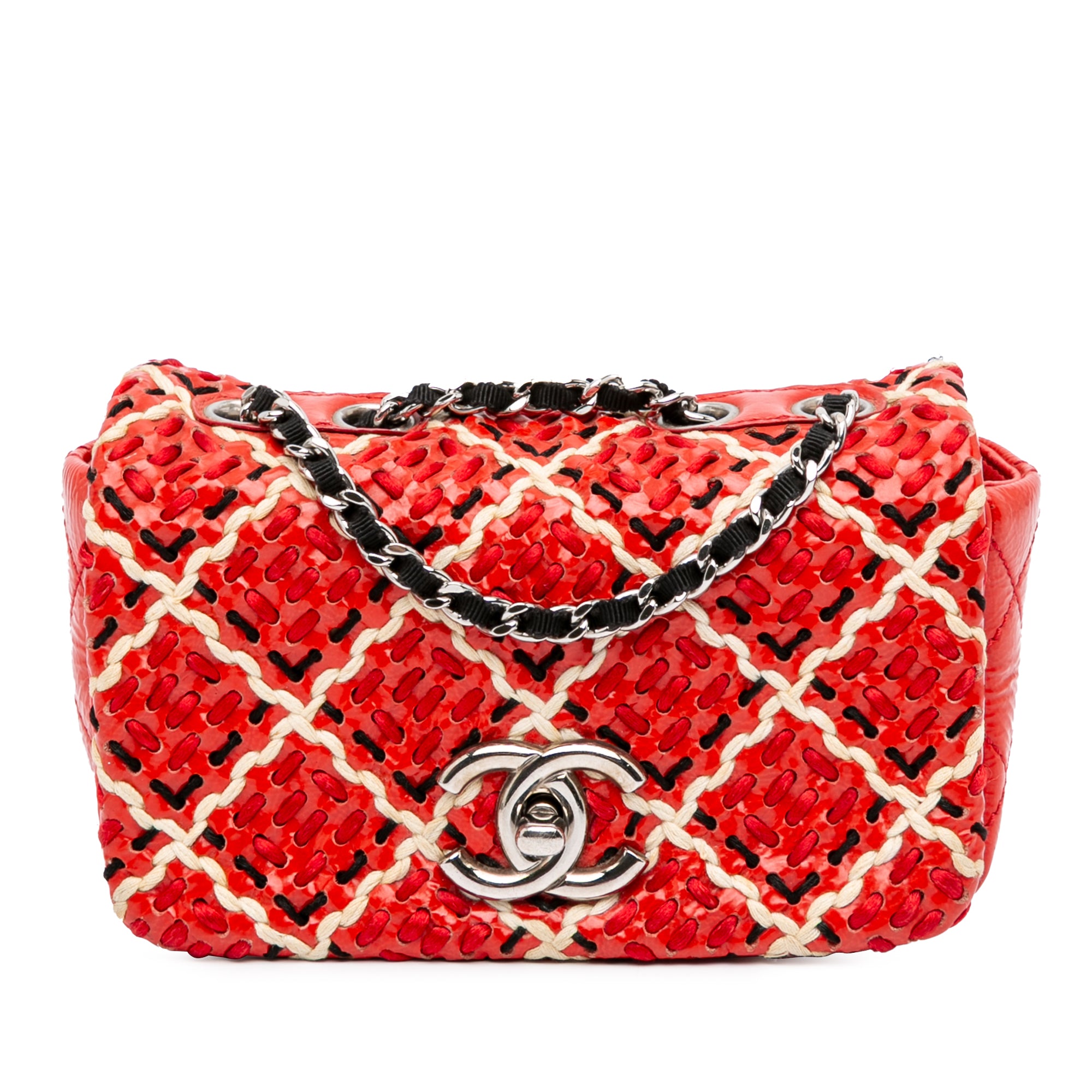 Chanel Mini CC Patent Woven Stitch Full Flap - image 1