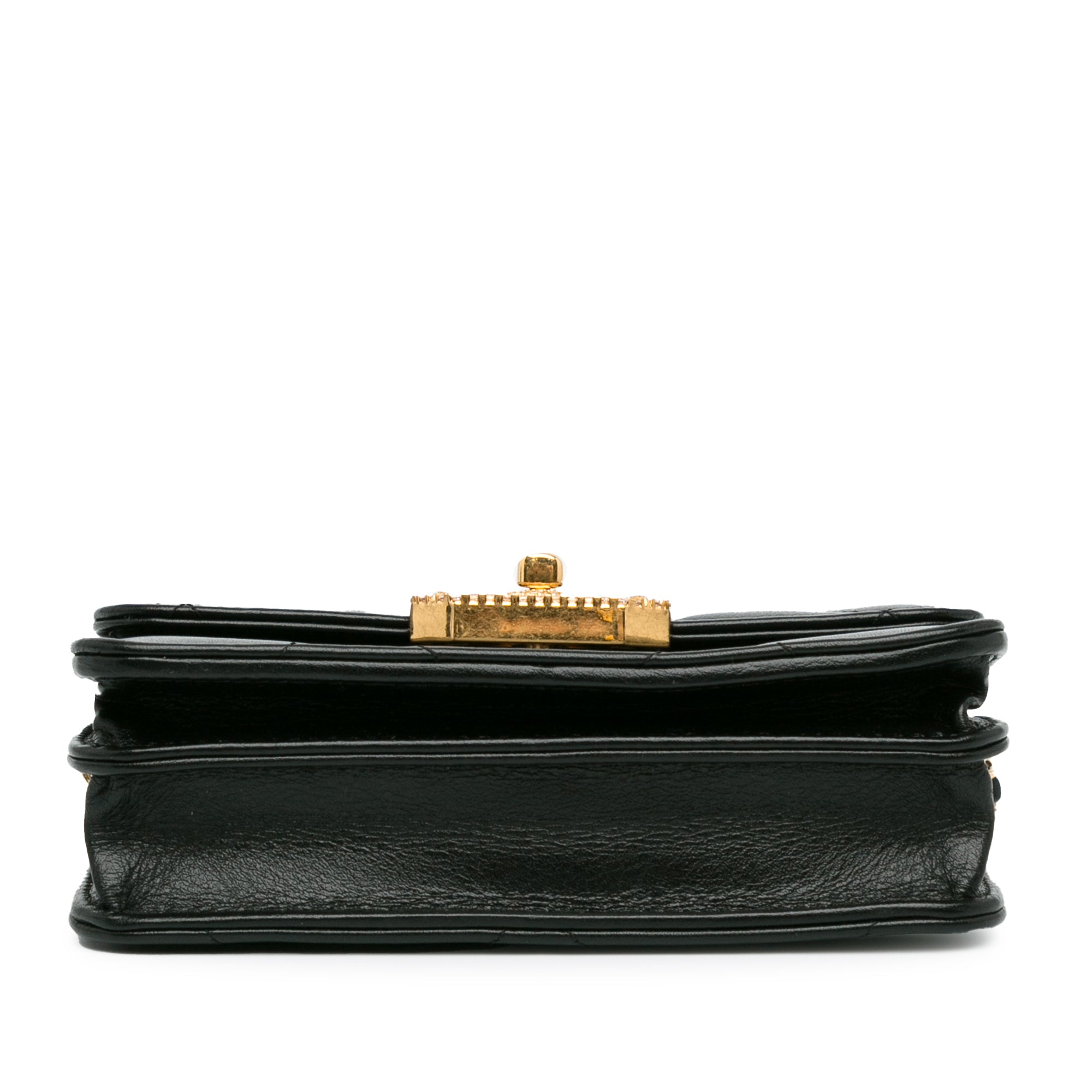 Chanel Quilted Calfskin Strass Clutch With Chain Flap - image 4