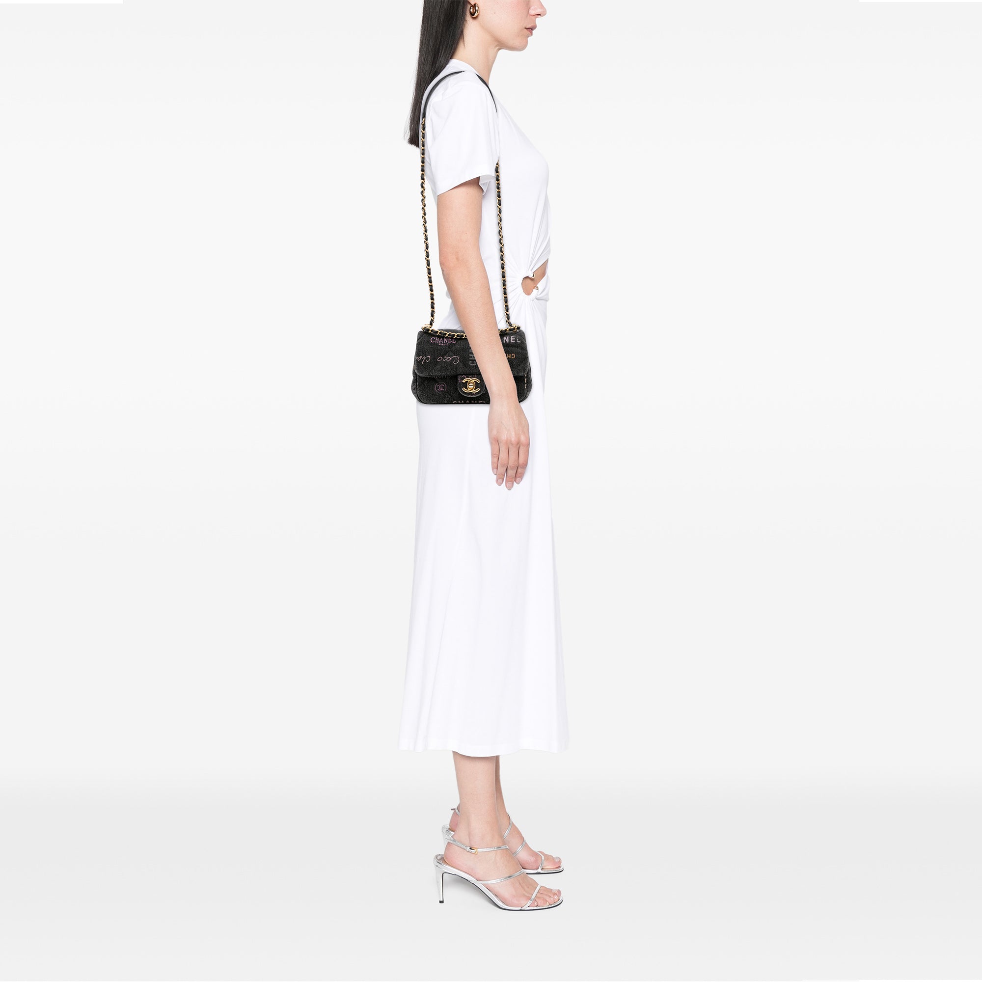 Chanel Mini Rectangular Quilted Denim Mood Flap - image 13