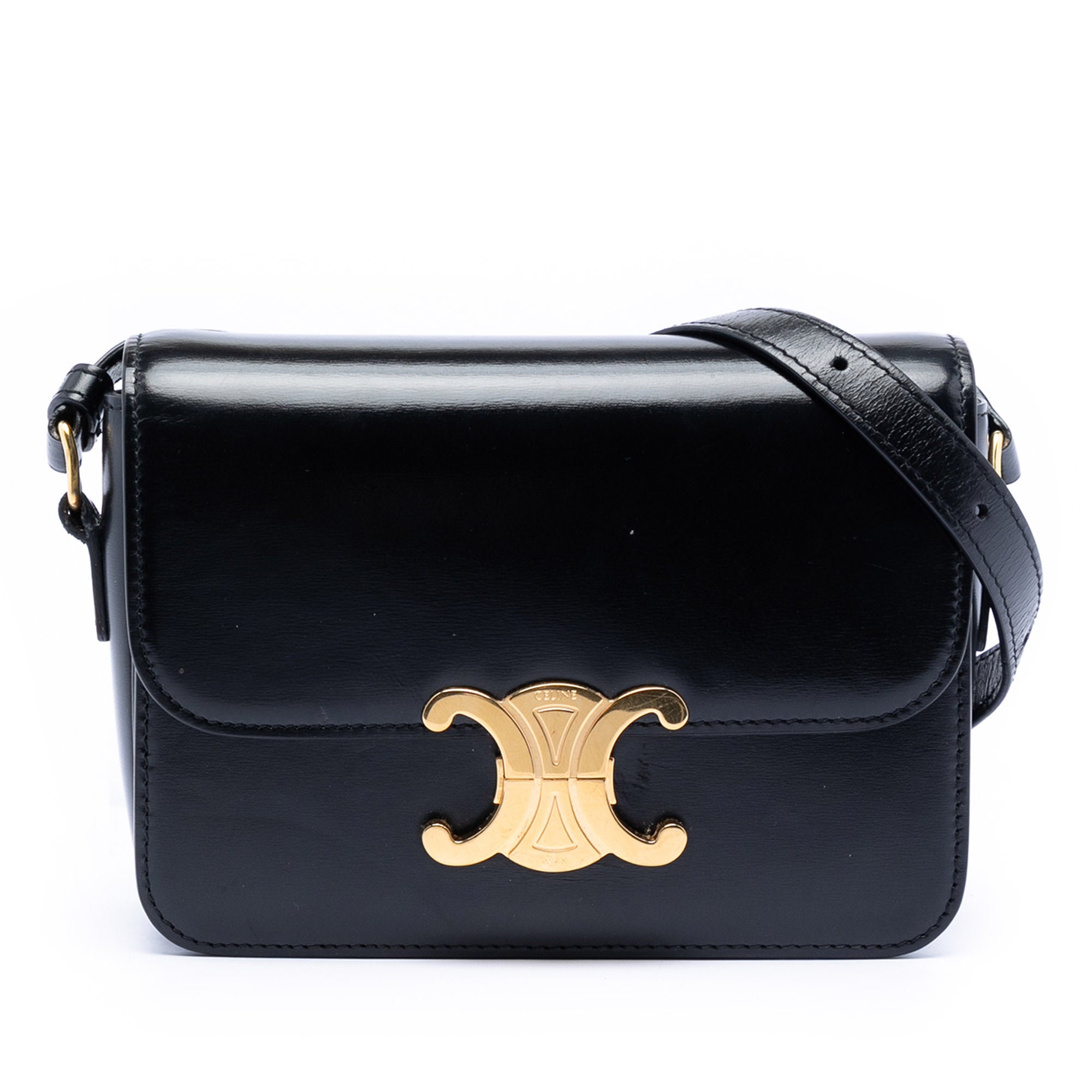 Celine Teen Shiny Calfskin Triomphe Crossbody - image 1